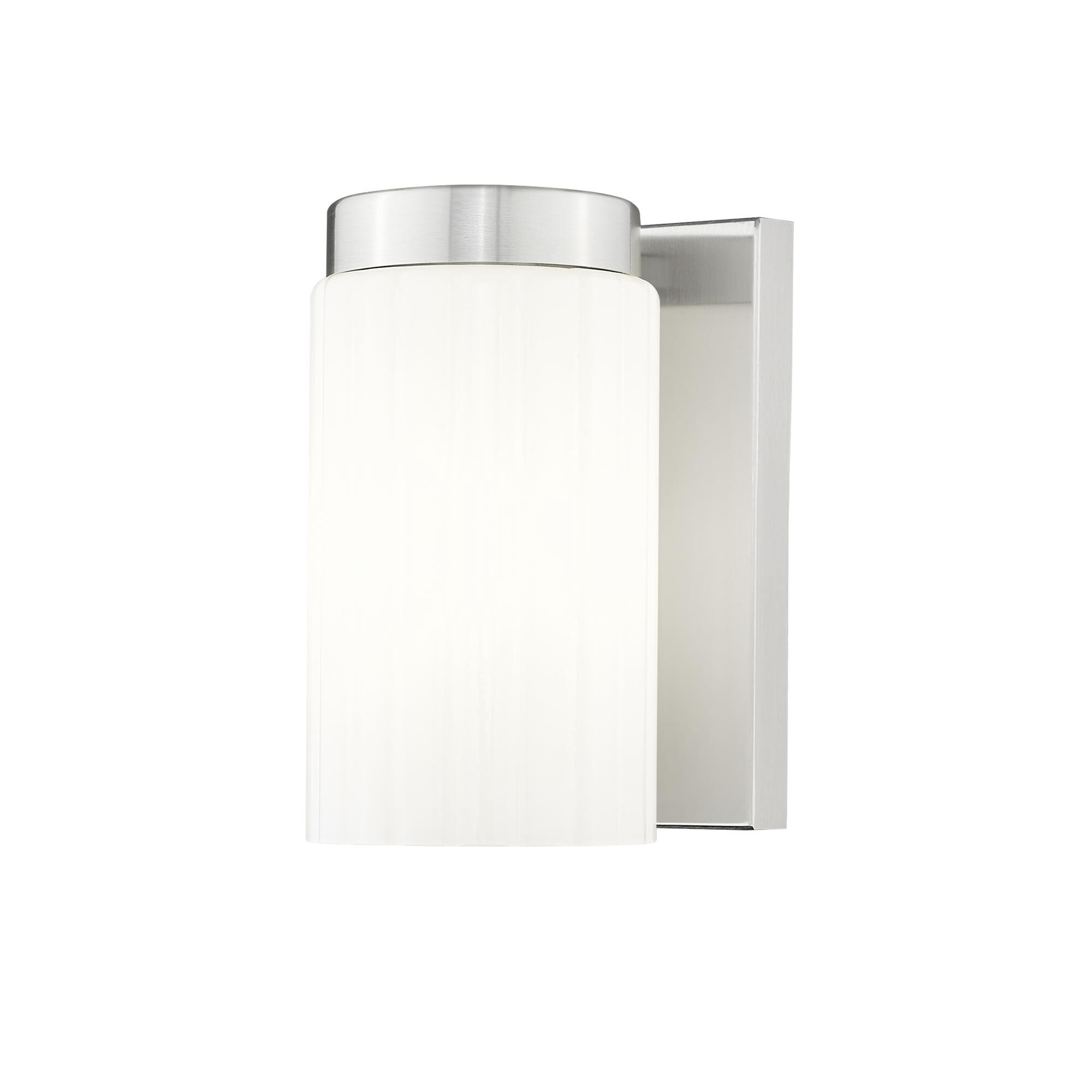 Shown in Brushed Nickel finish and Matte Opal glass and Matte Opal shade