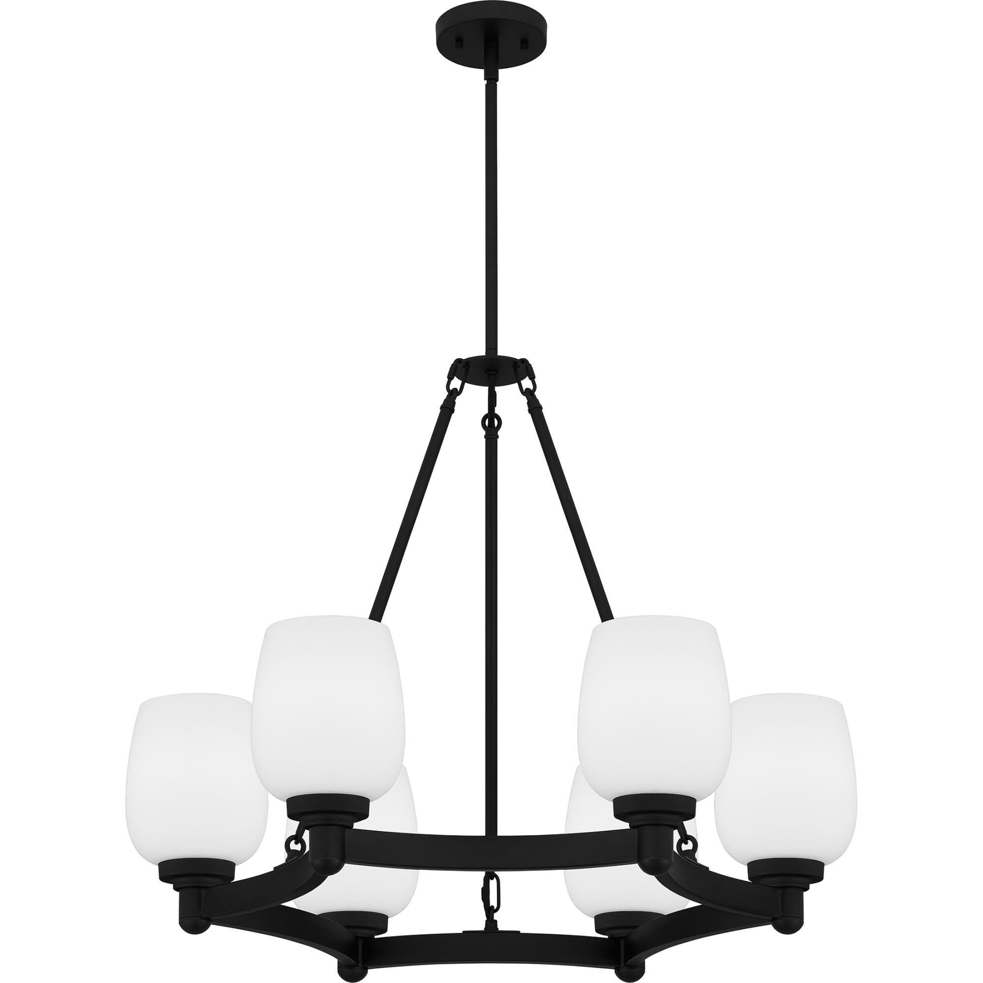 Shown in Matte Black finish and Opal Etched Glass shade