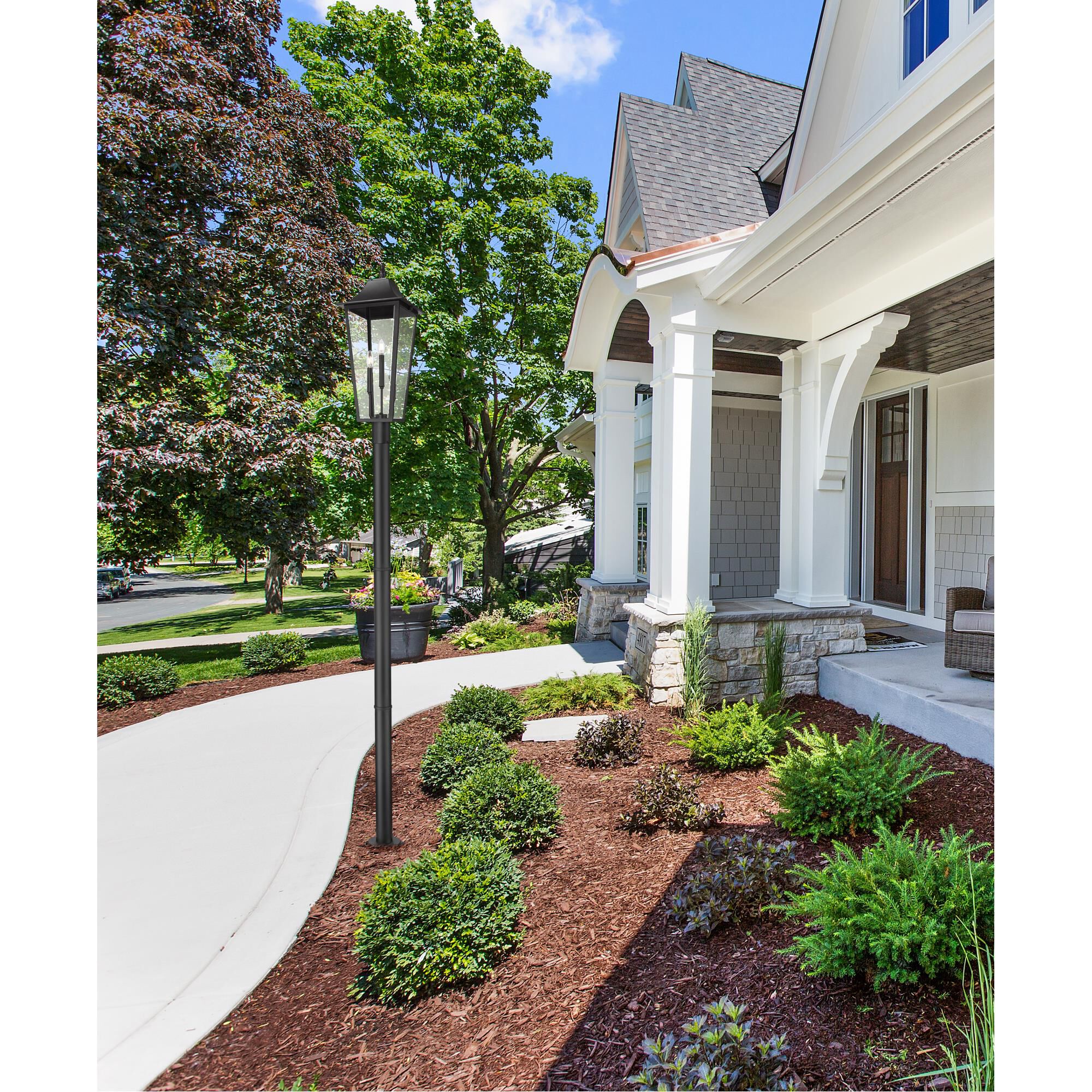 Shown in Black finish and Clear Beveled glass and Clear Beveled shade