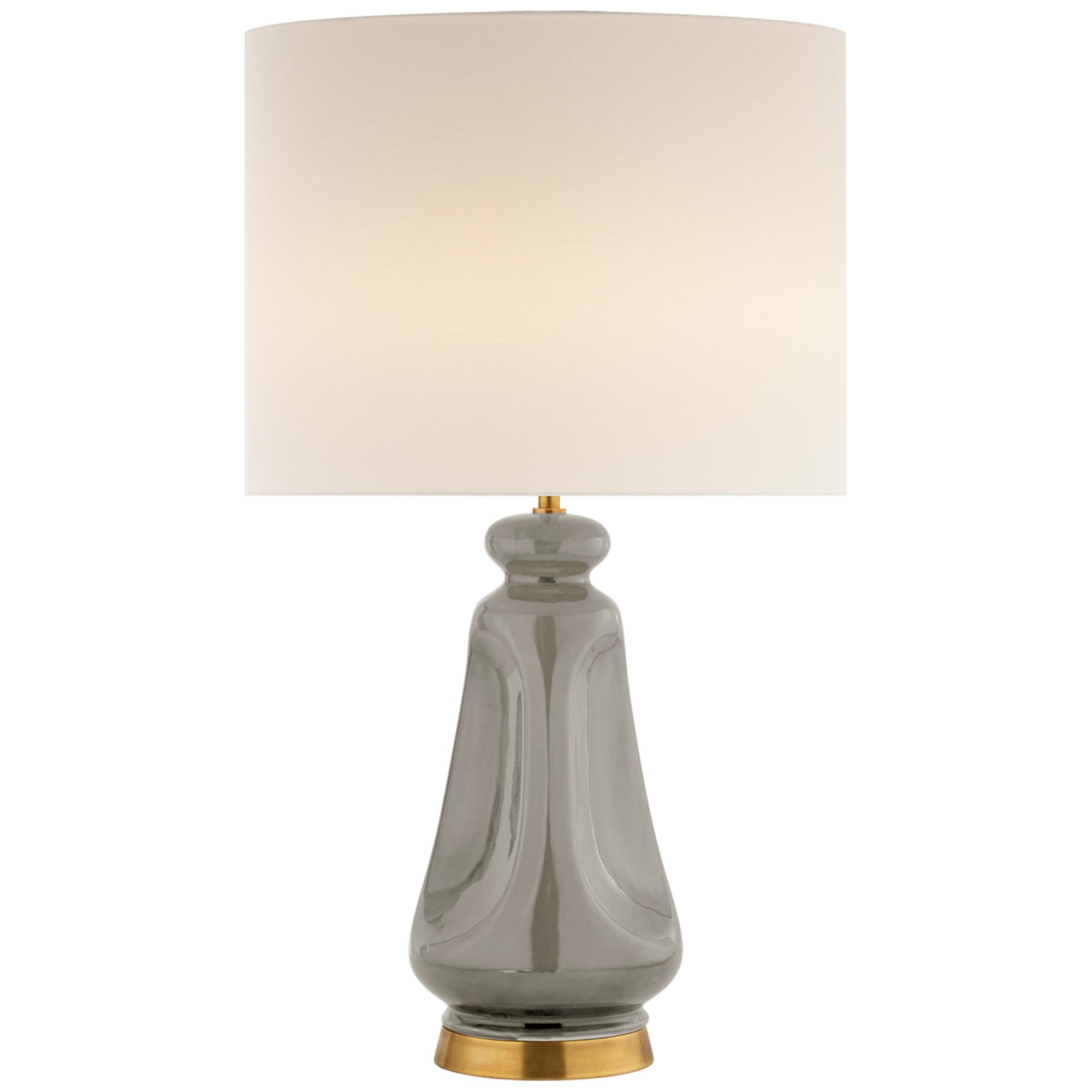 Shown in Shellish Gray finish and Linen shade