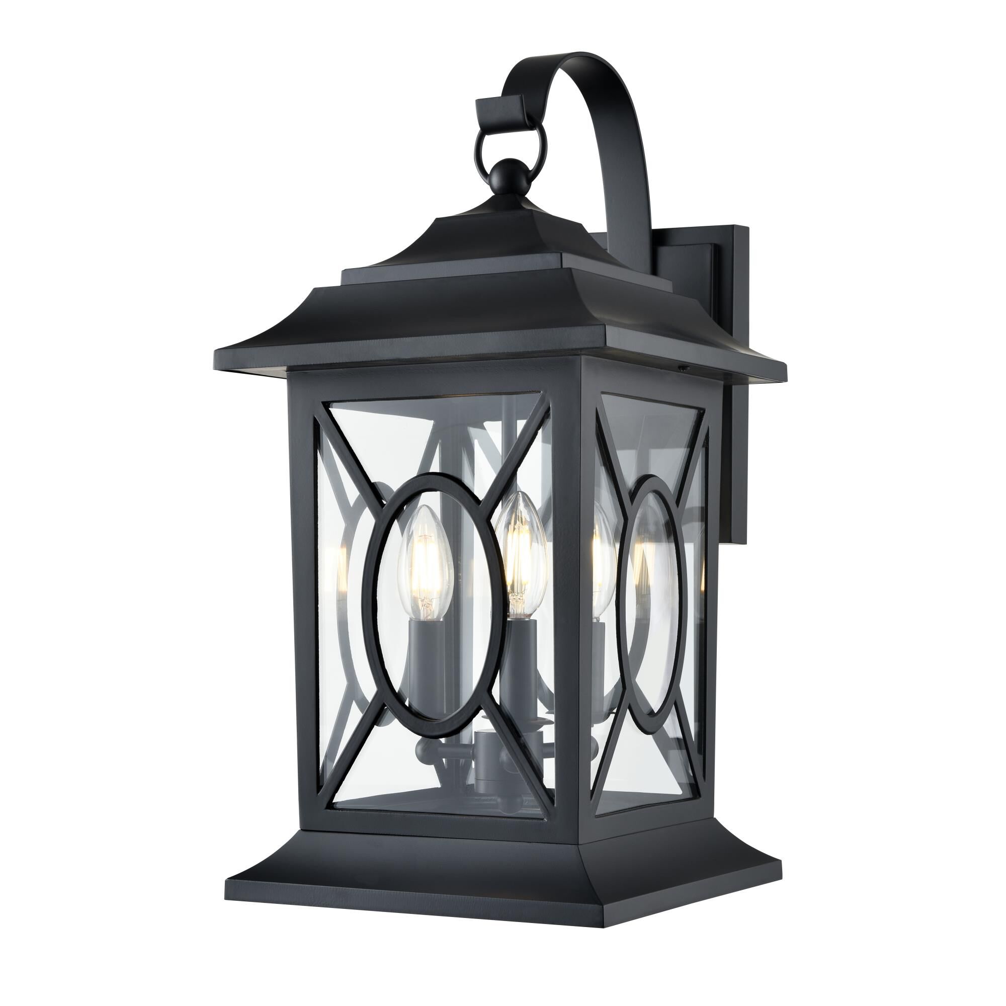 Shown in Powder Coated Black finish and Clear glass