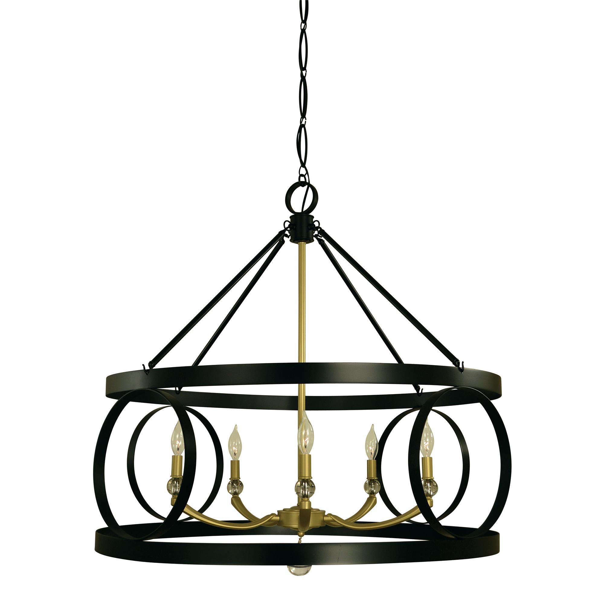 Shown in Matte Black/Satin Brass finish