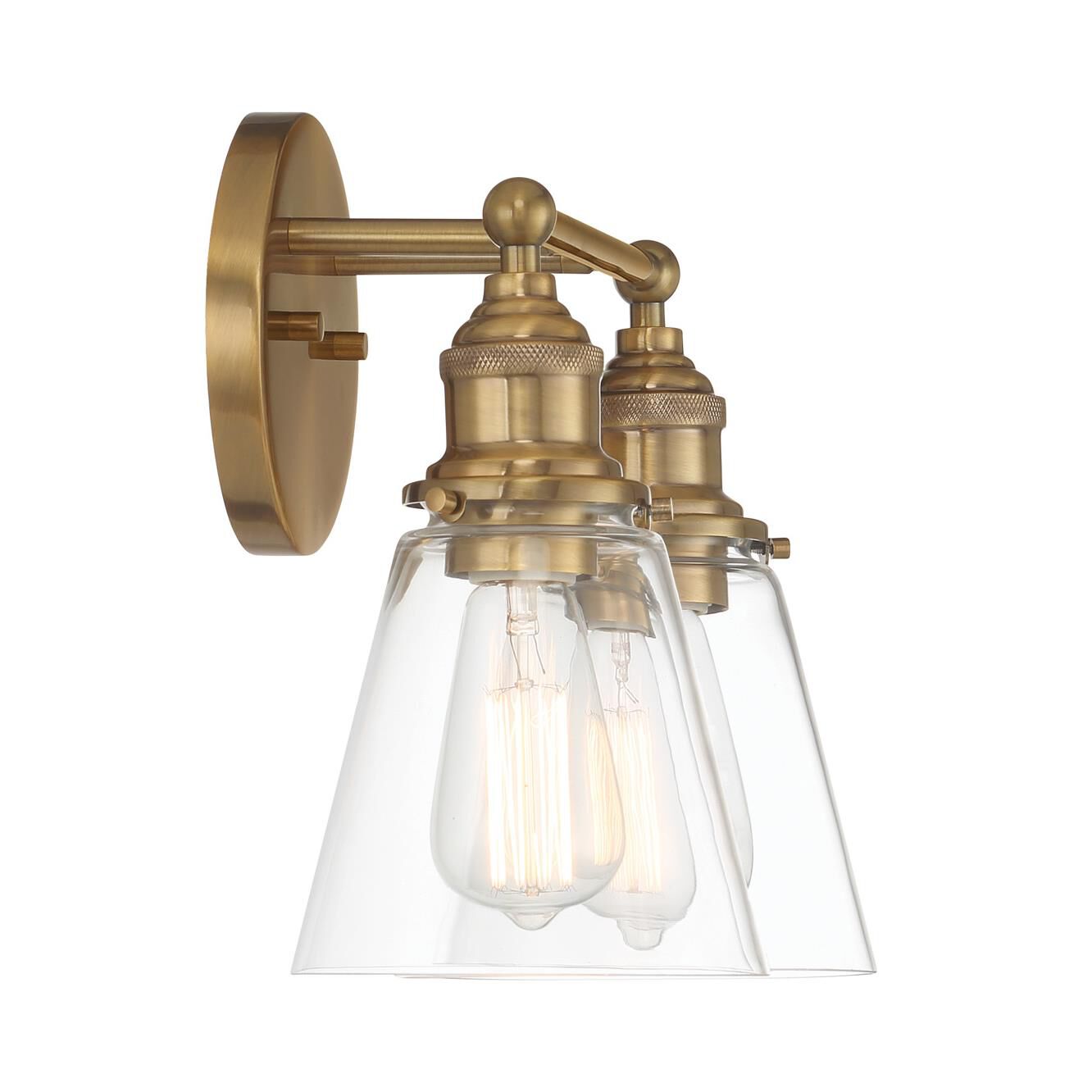 Shown in Oxidized Aged Brass finish and Clear glass