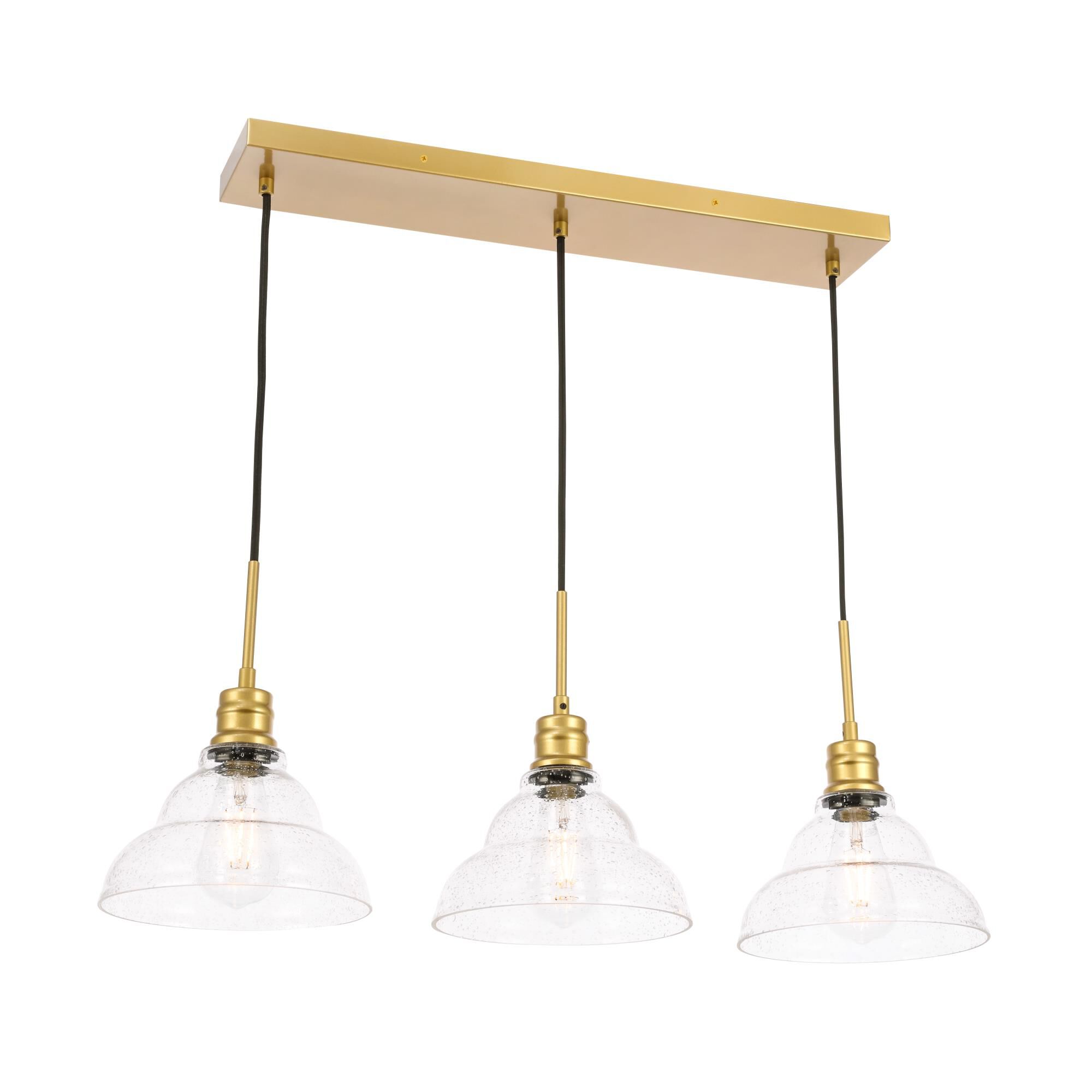 Clive 34 Inch 3 Light Linear Suspension Light by Elegant Lighting
