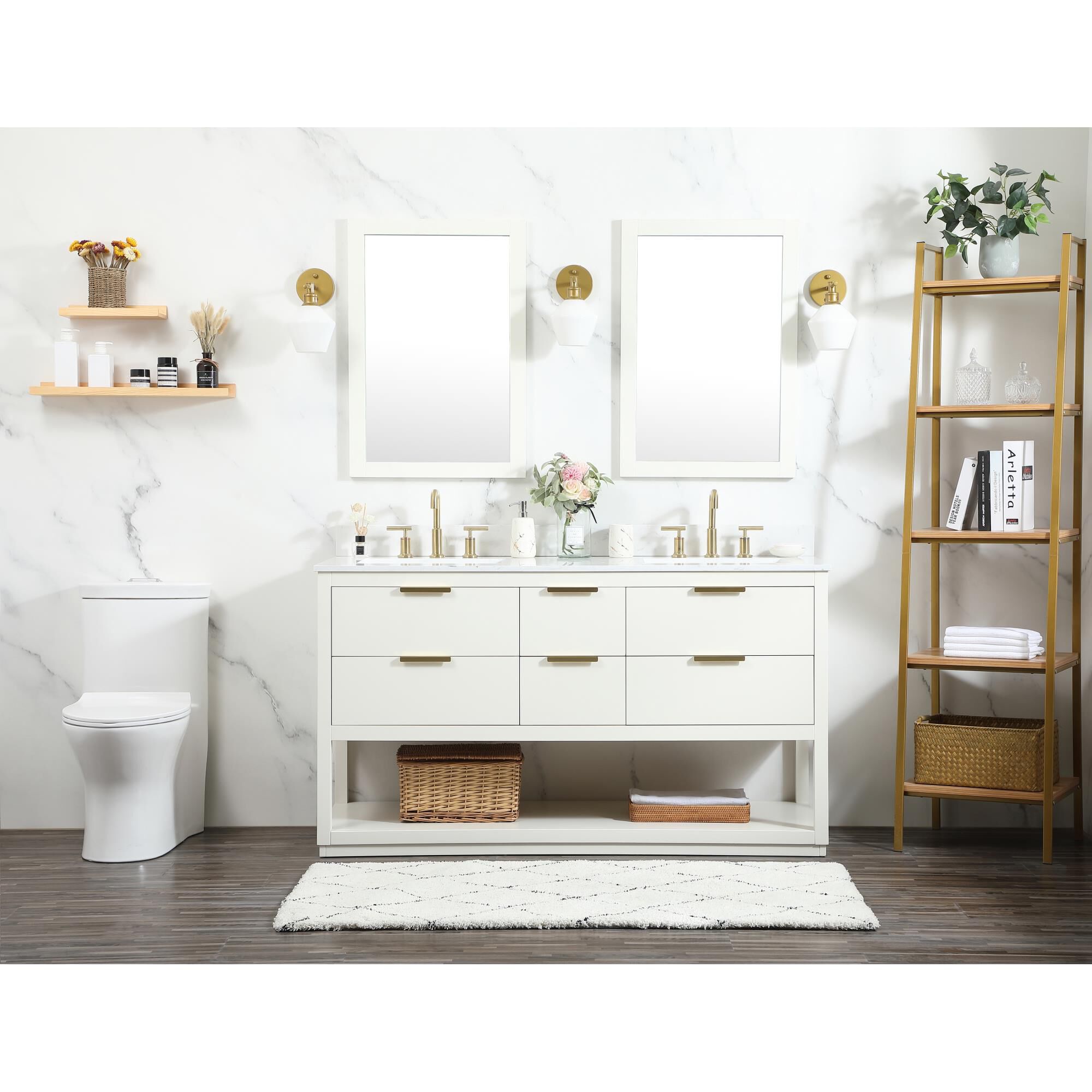 Shown in White finish