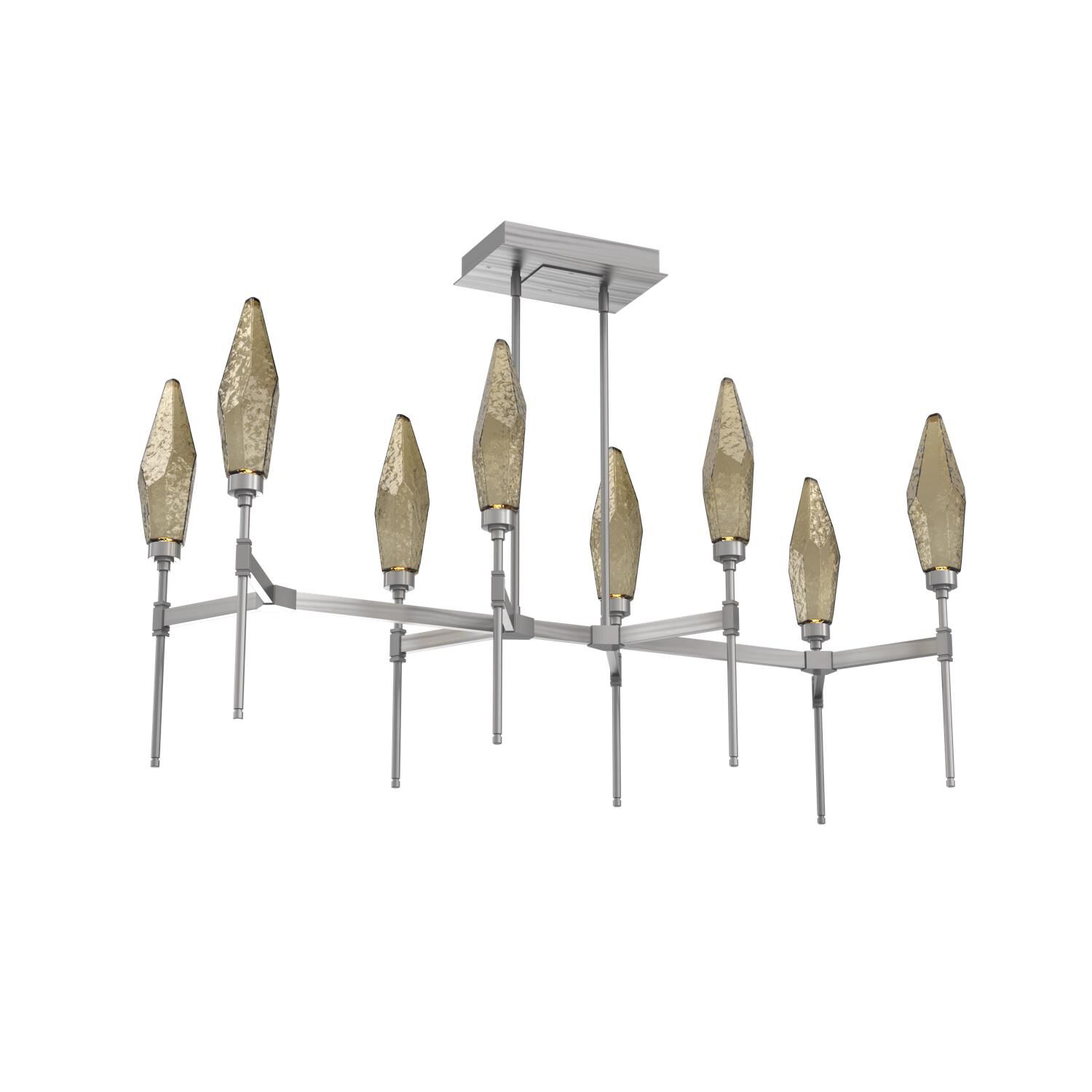 Shown in Satin Nickel finish and Bronze glass