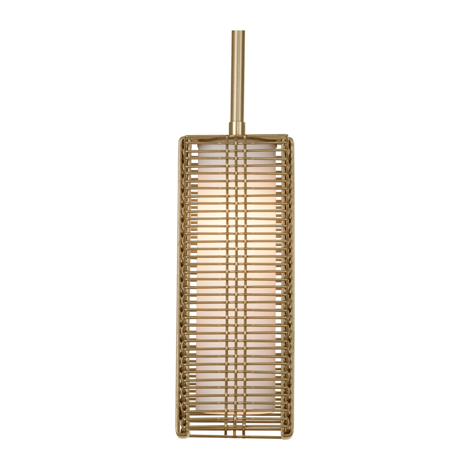 Shown in Gilded Brass finish and Frosted glass