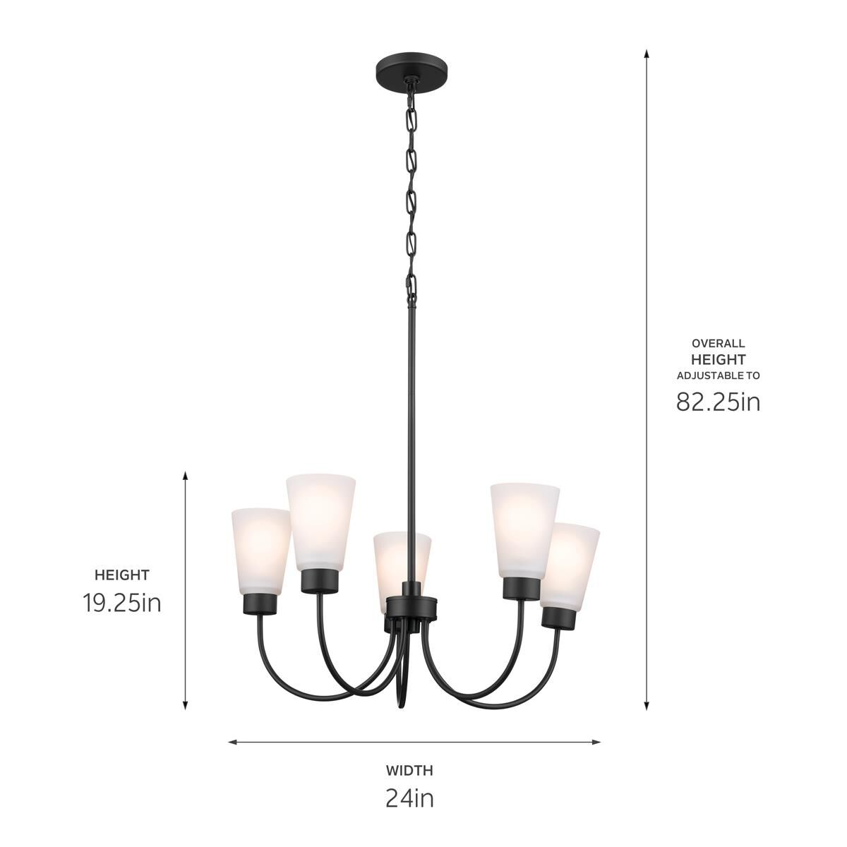 Erma 24 Inch 5 Light Mini Chandelier by Kichler Lighting