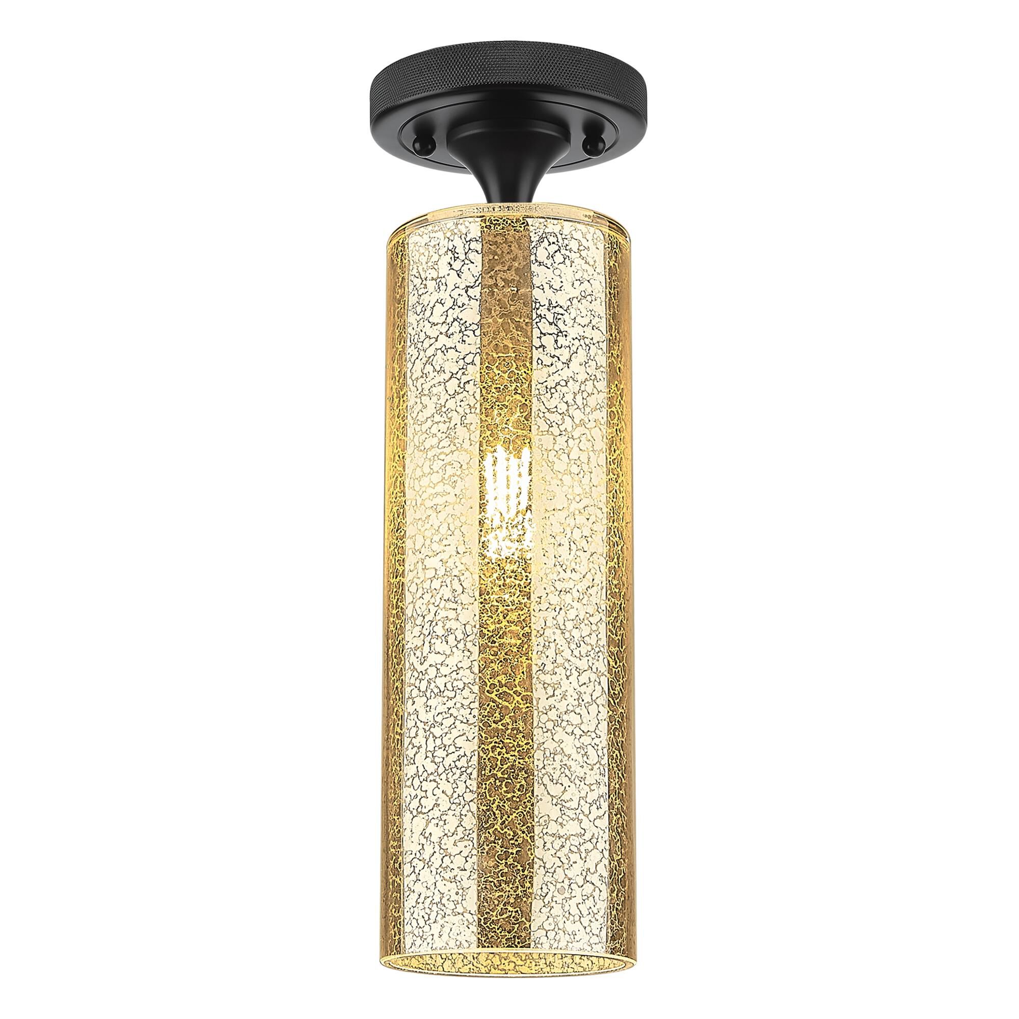 Shown in Matte Black finish and Mercury glass