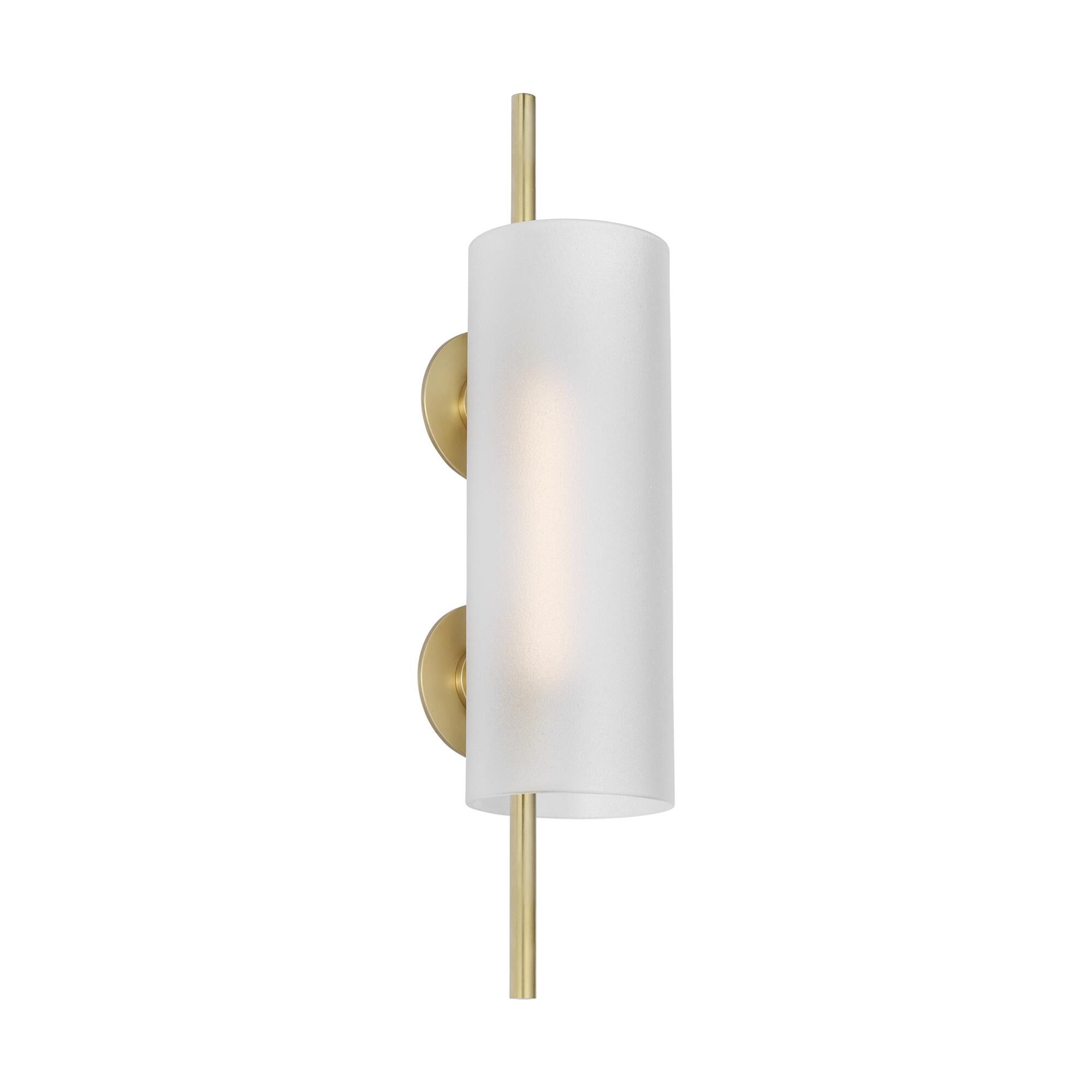 Shown in Hand-Rubbed Antique Brass finish and Etched glass