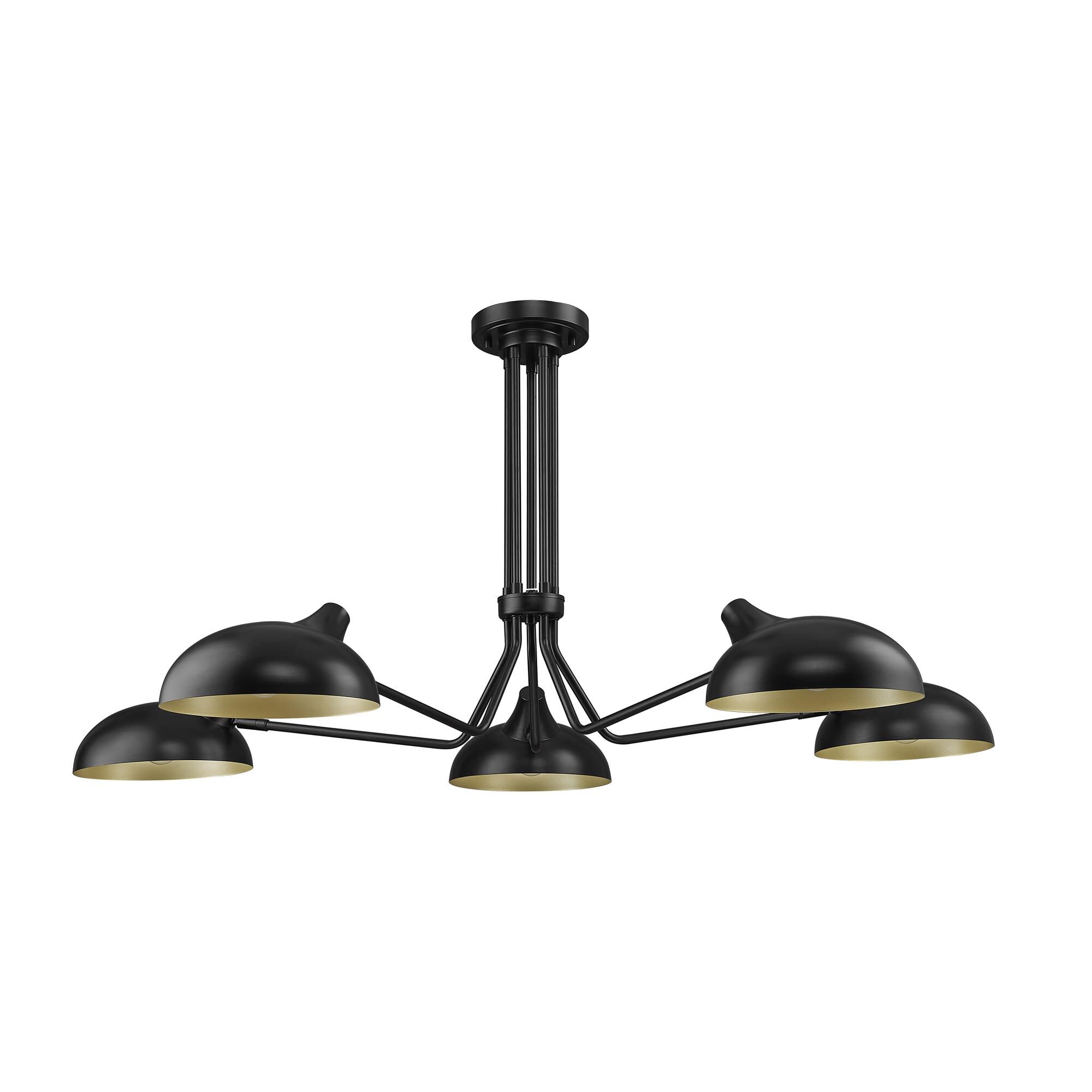 Shown in Matte Black finish and Matte Black Outer and Gold Inner Steel shade