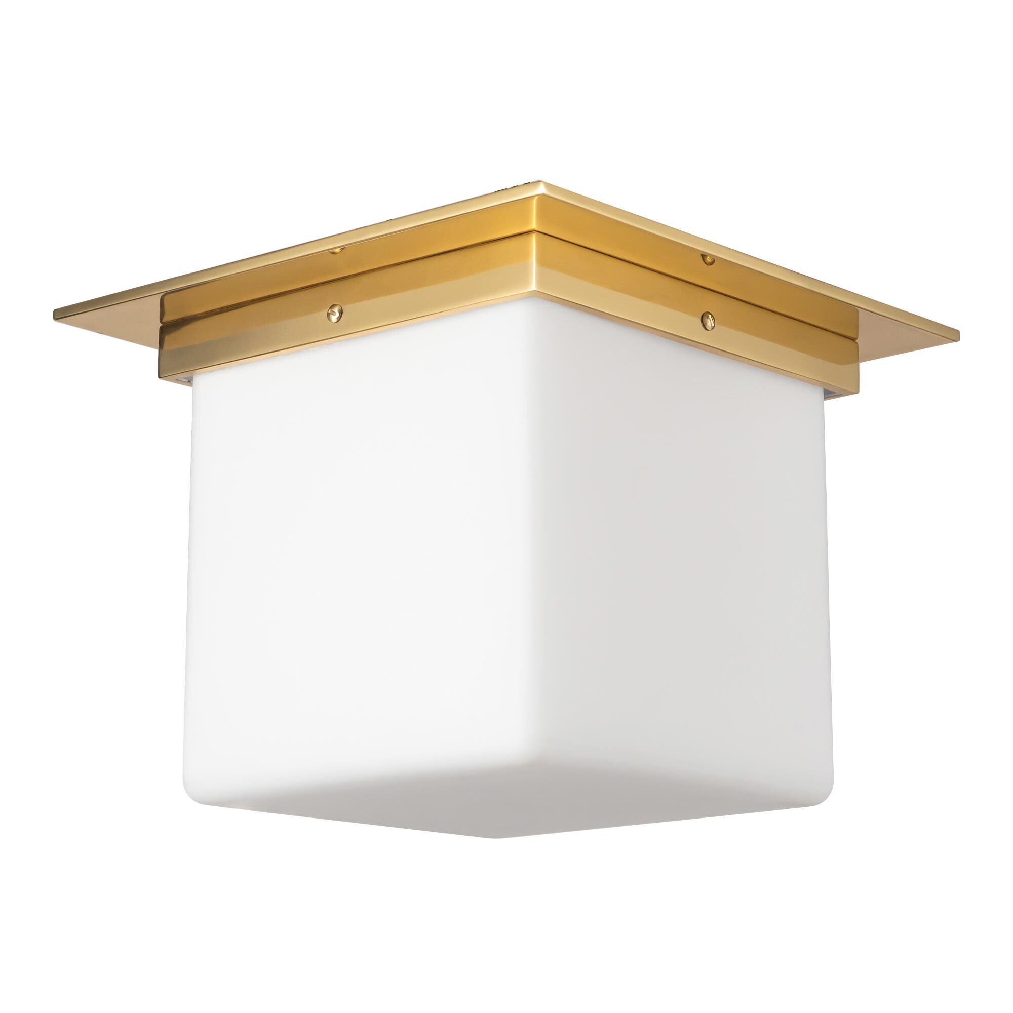 Shown in Patina Brass finish and Matte Opal glass