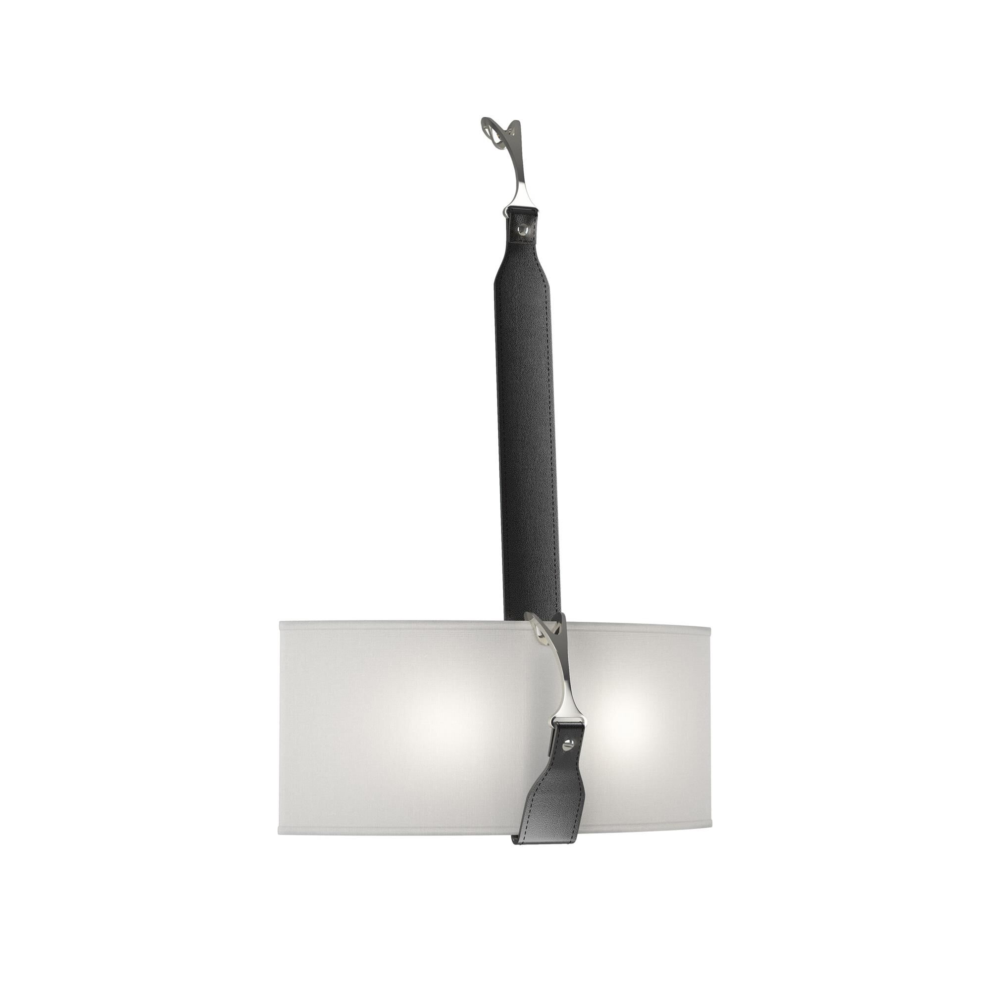 Shown in Black finish and Natural Anna shade and Polished Nickel (24) accent