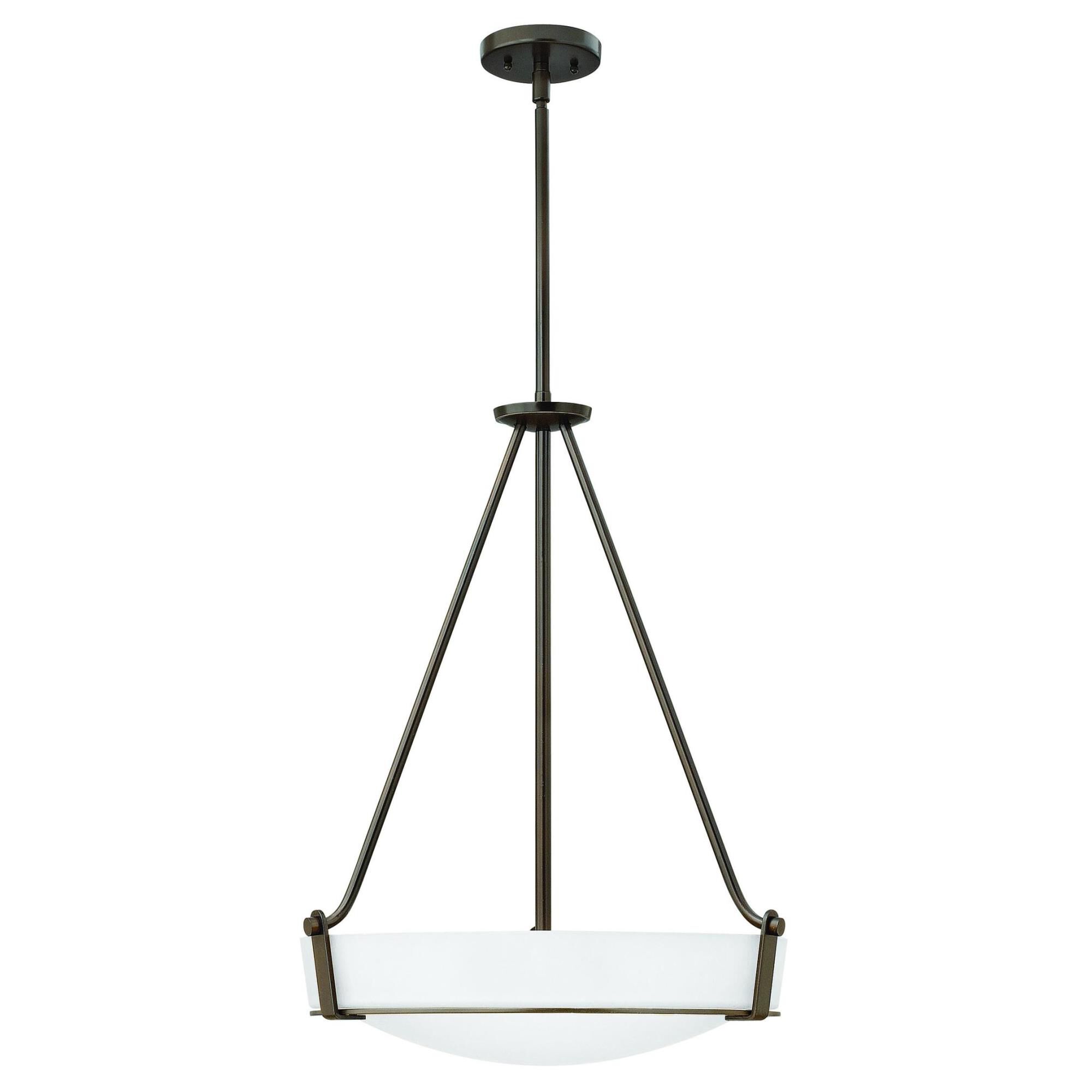 Shown in Olde Bronze With Etched White finish and Etched glass