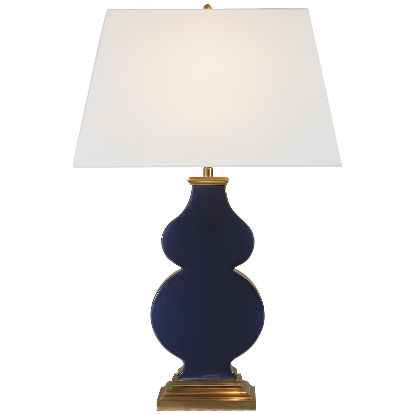 Shown in Midnight Blue Porcelain finish and Linen Rectangle shade