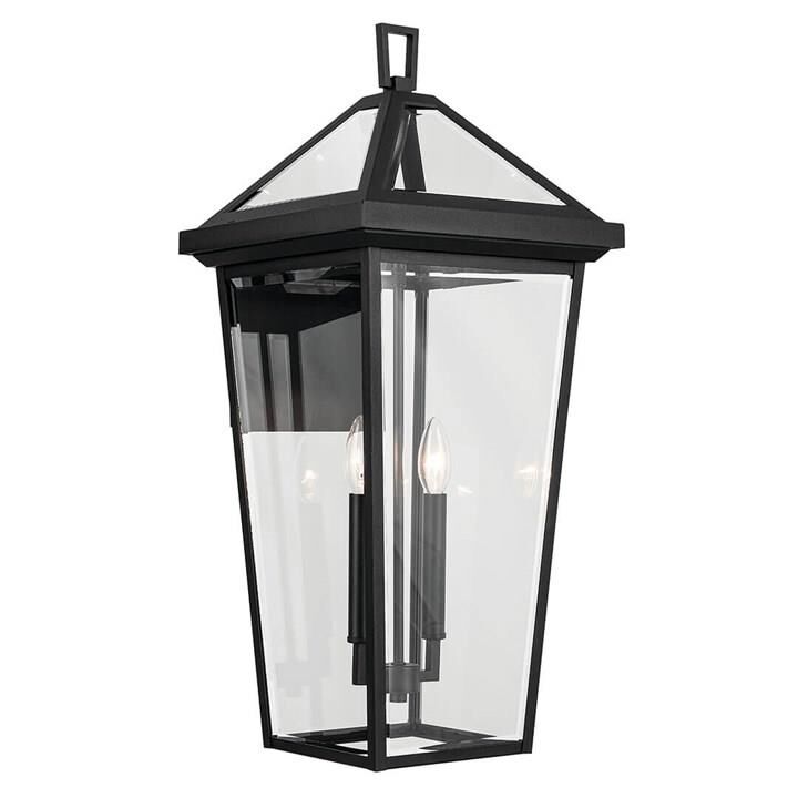 Shown in Black Textured finish and Clear Beveled glass