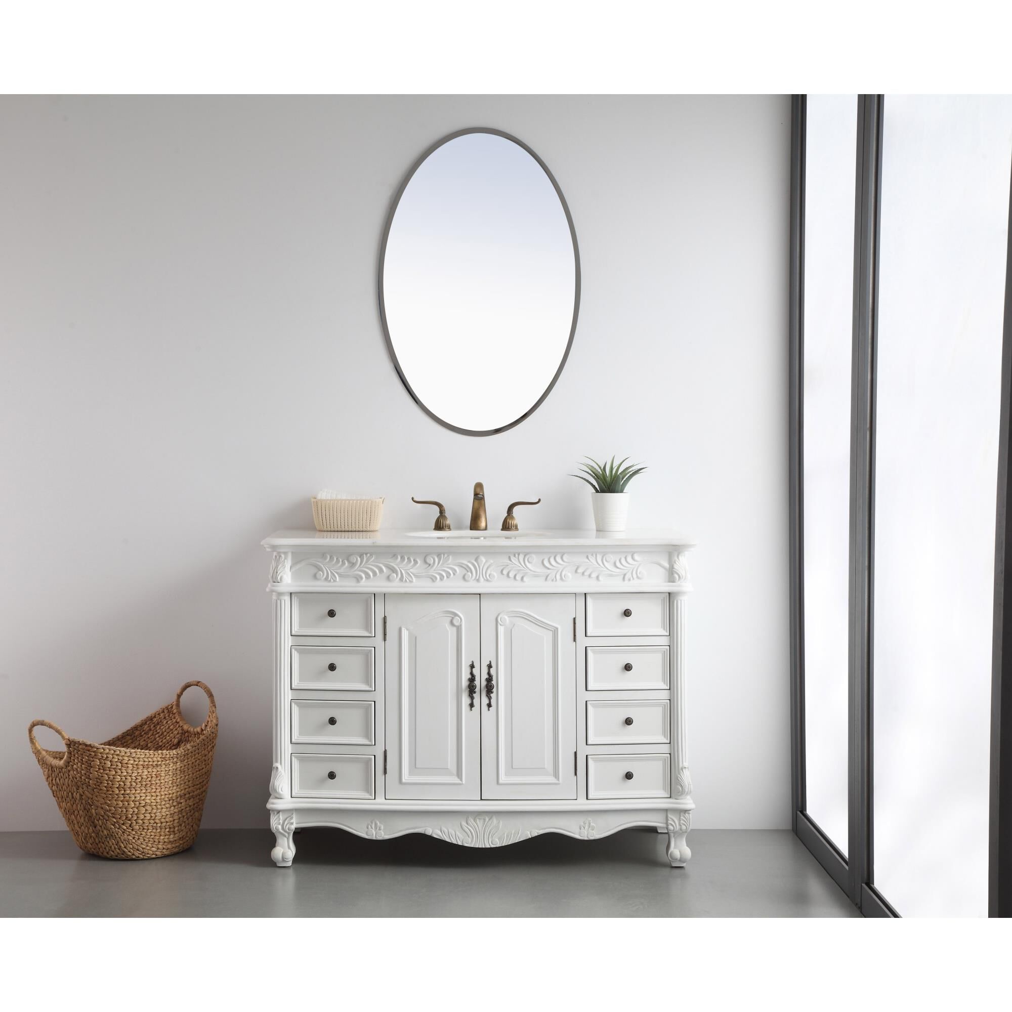 Shown in Antique White finish