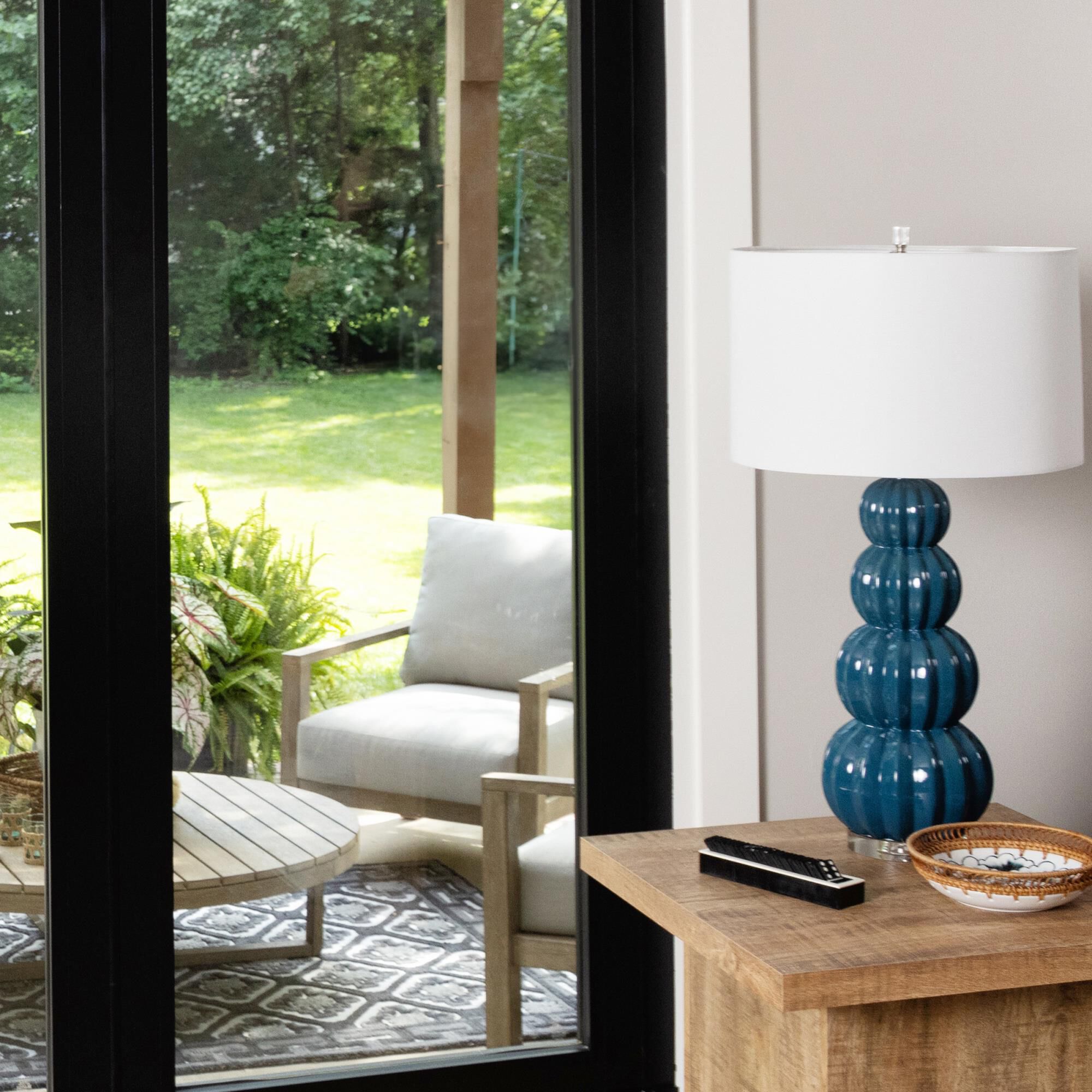 Shown in Navy finish and Off-White shade