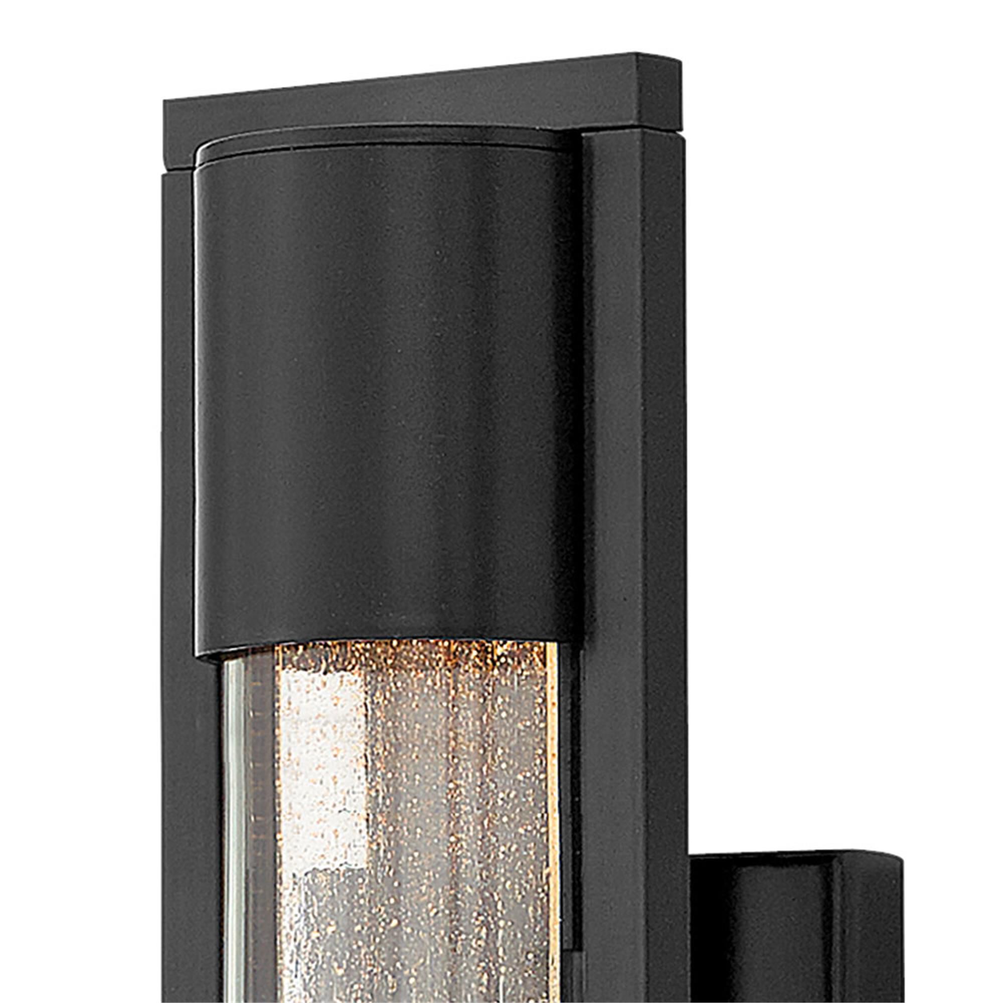 Shown in Satin Black finish and Clear Acrylic Outside Cylinder & Seedy  Inside Panel glass