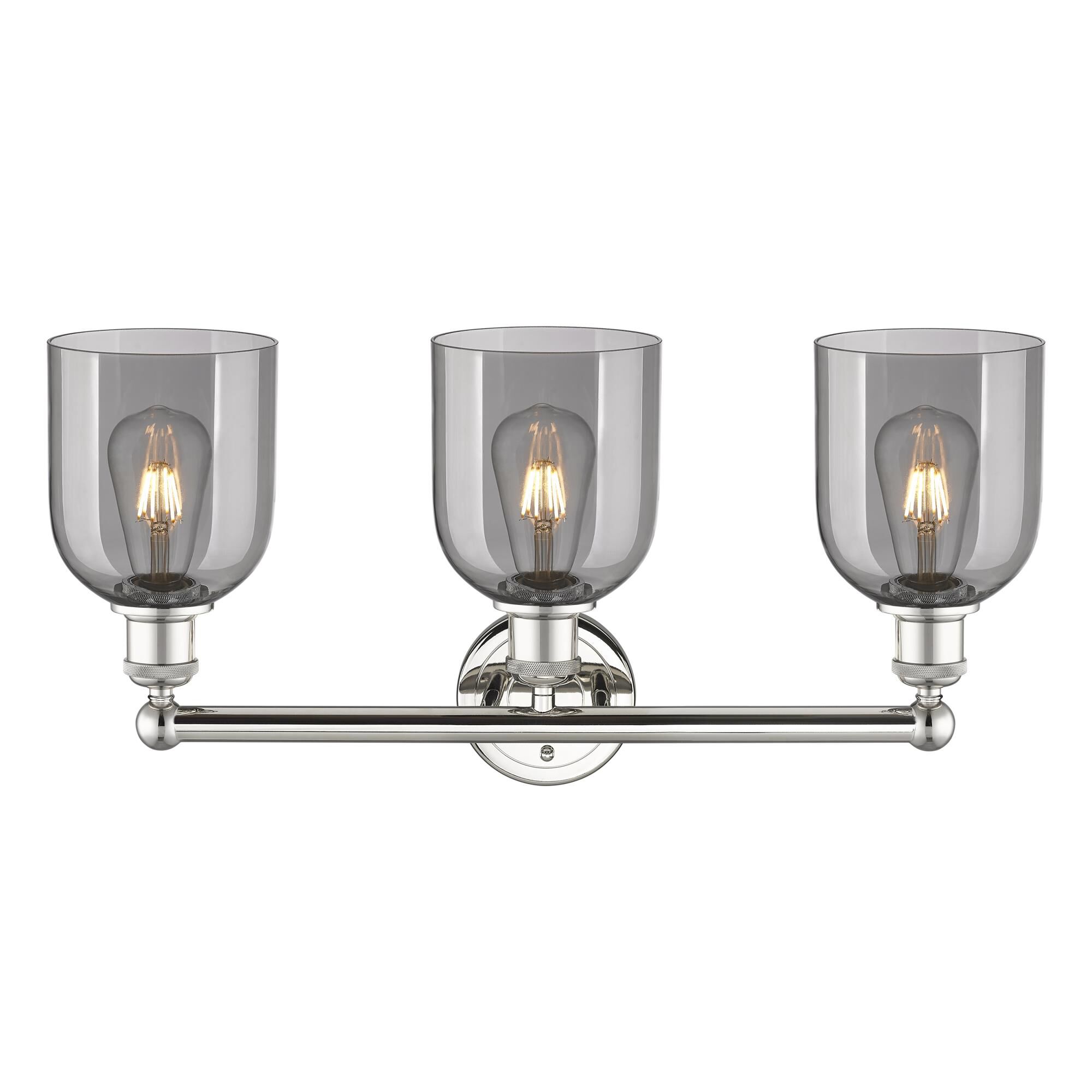 Shown in Polished Nickel finish and Light Smoke glass