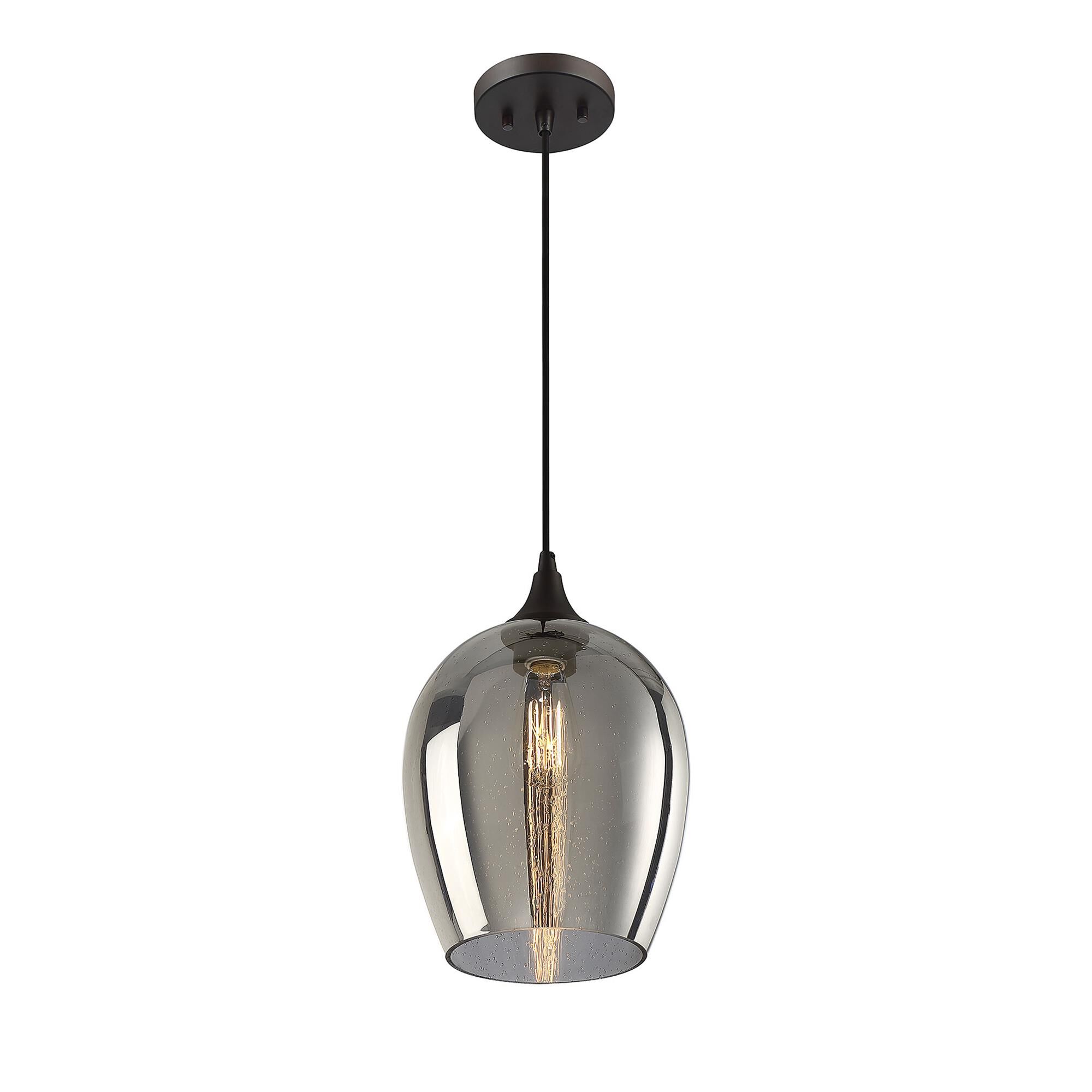 Shown in Oil Rubbed Bronze finish and Plated Metallic glass