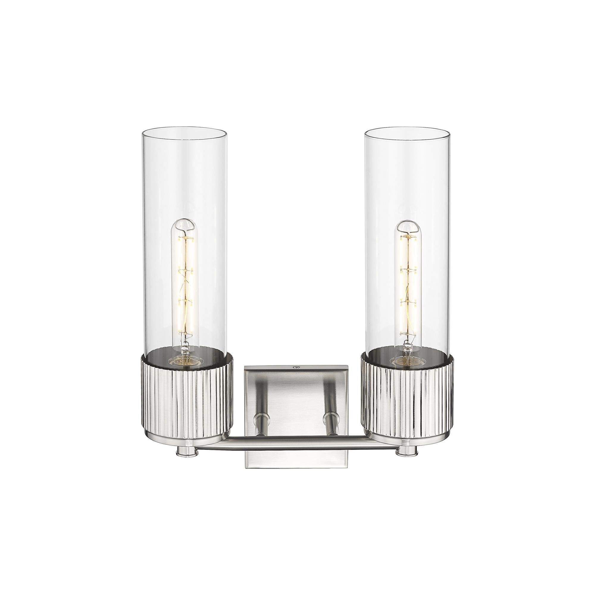 Shown in Satin Nickel finish and Clear glass