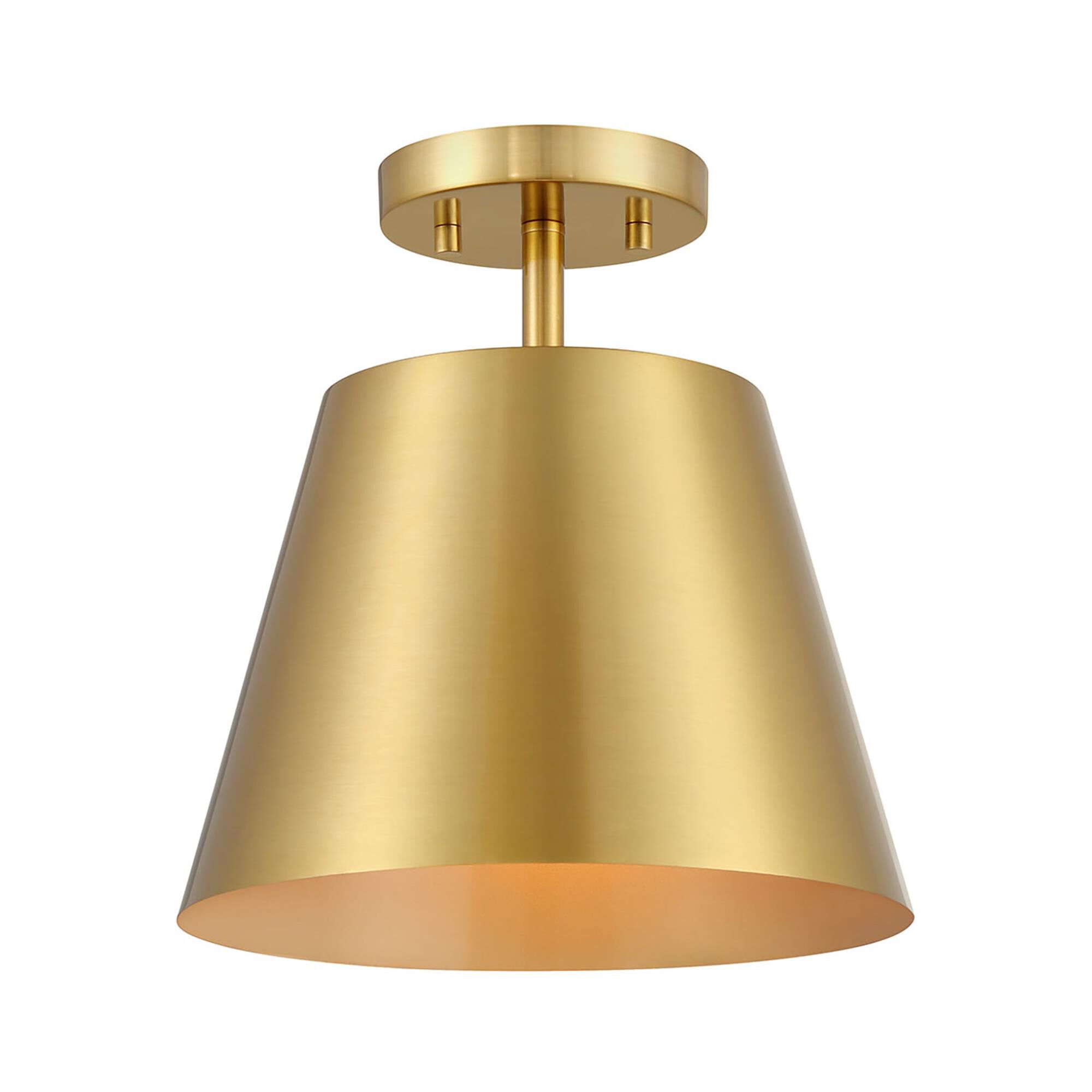 Shown in Natural Brass finish and Metal shade