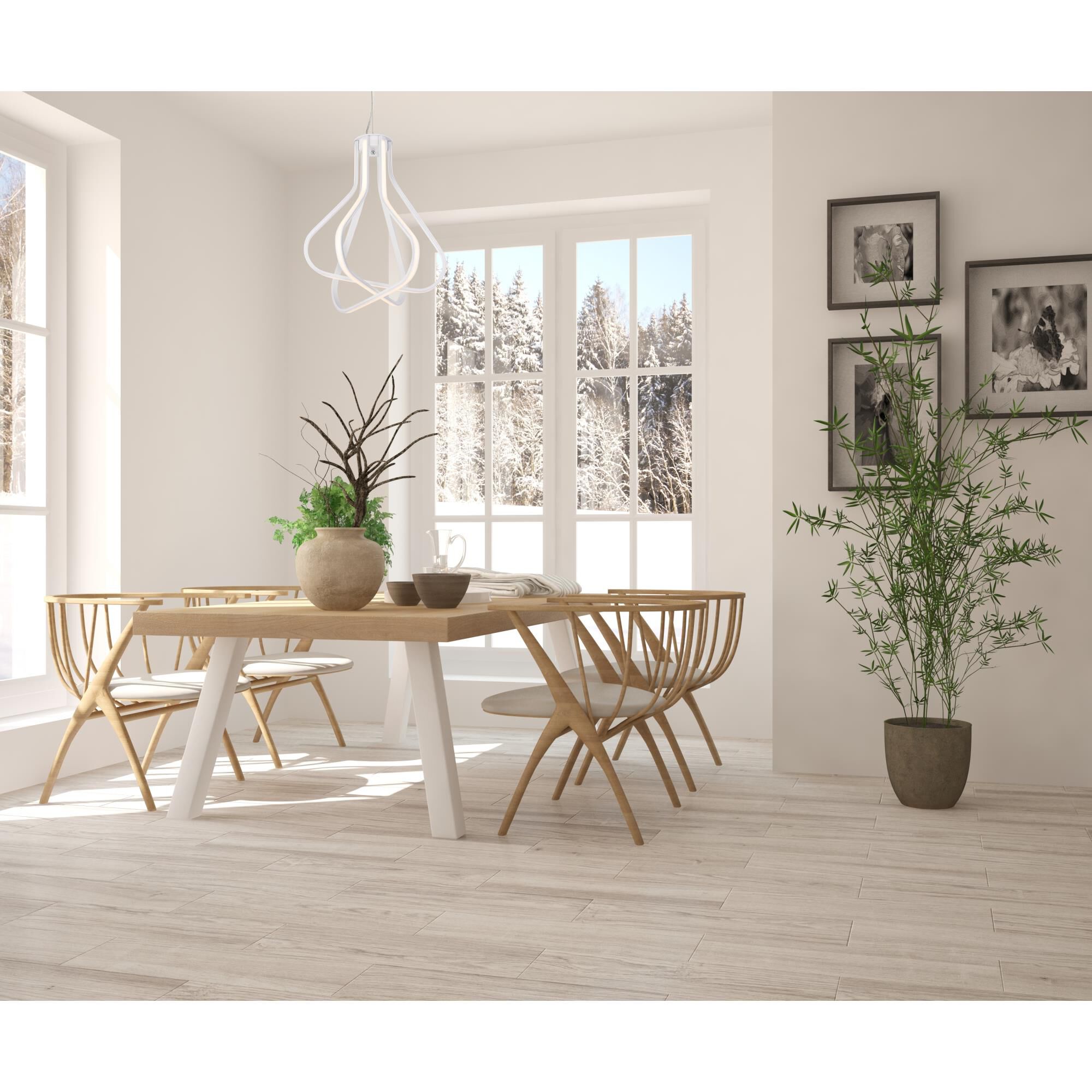 Dahlia 18 Inch LED Large Pendant by Elegant Lighting