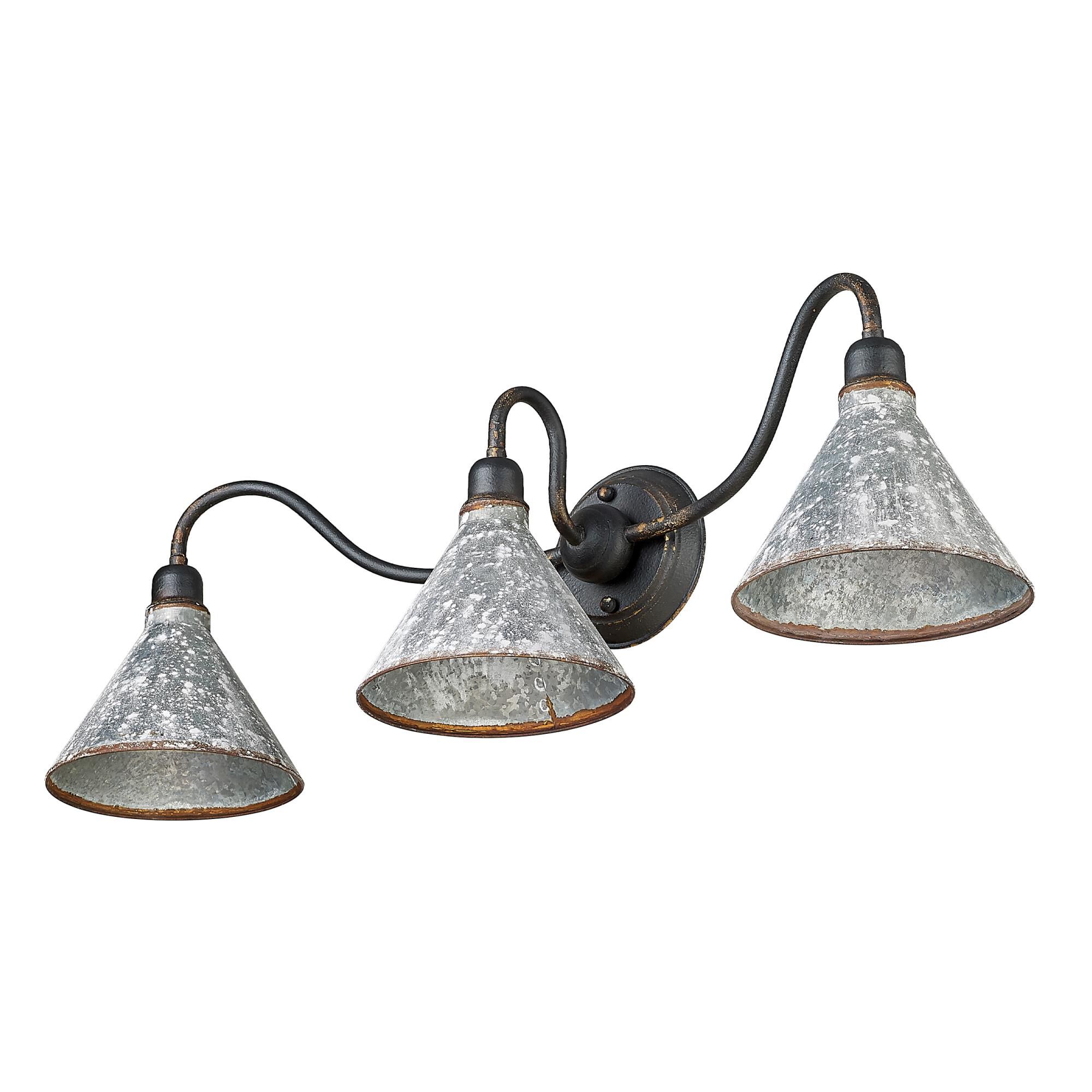 Shown in Antique Black Iron finish and Gray shade