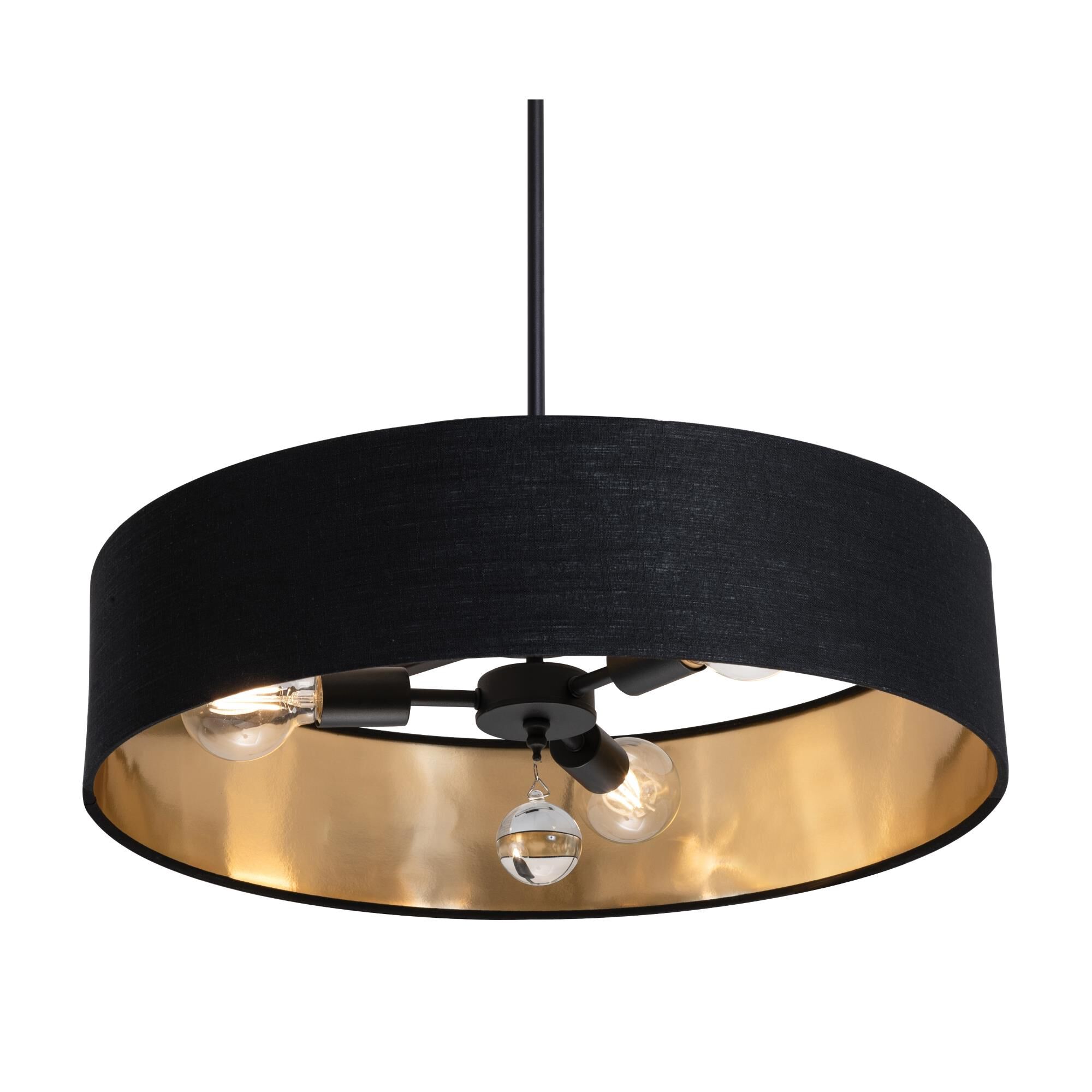 Shown in Black finish and Black/Gold shade