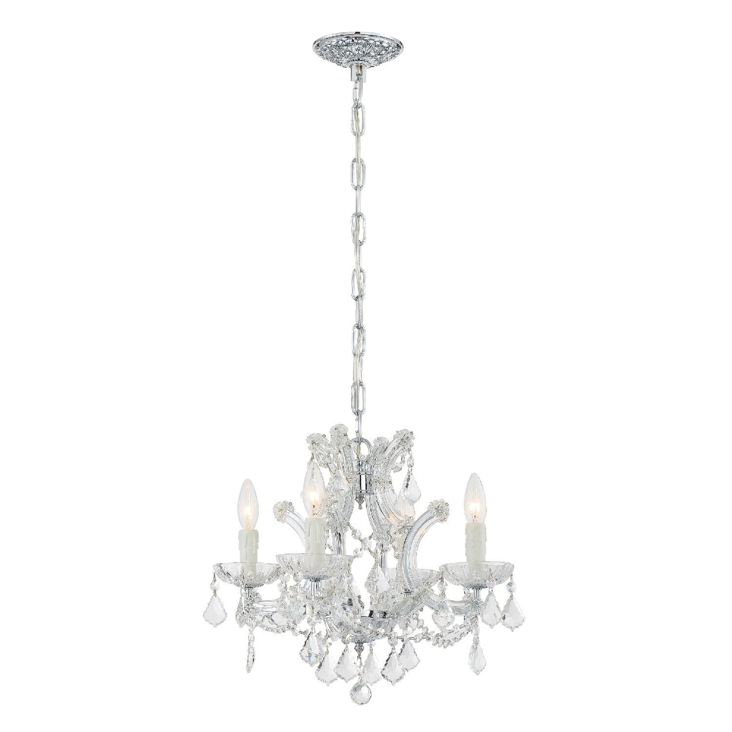 Shown in Polished Chrome finish and Clear Italian crystal