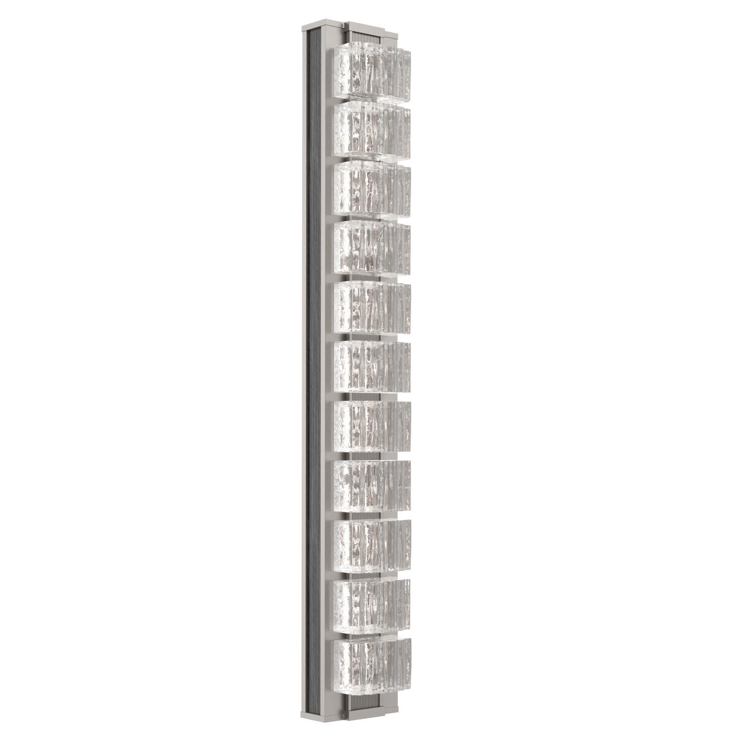 Shown in Beige Silver finish and Clear Ribbed glass and Dark Oak accent