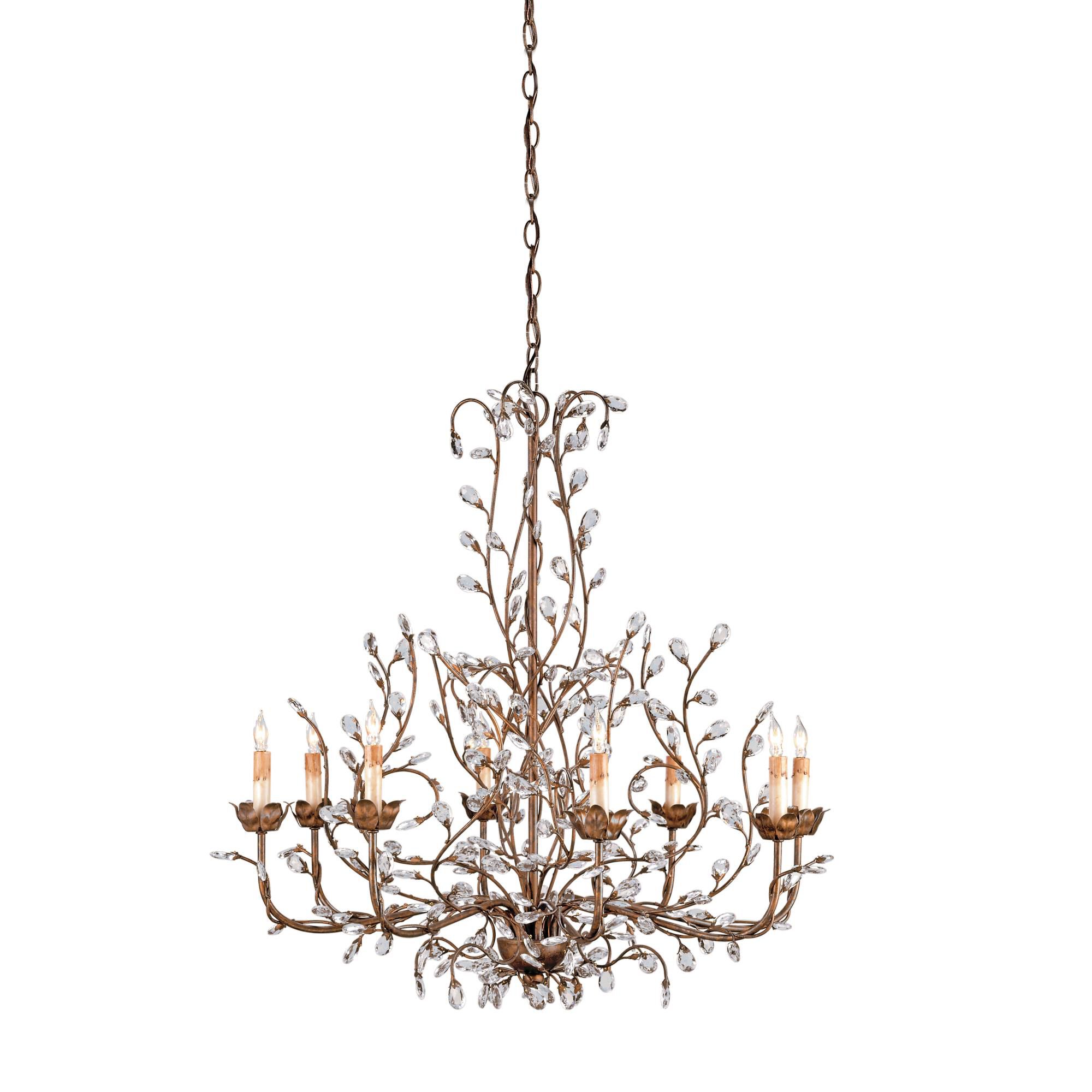 Crystal Bud 33 Inch 8 Light Chandelier by Currey and Company