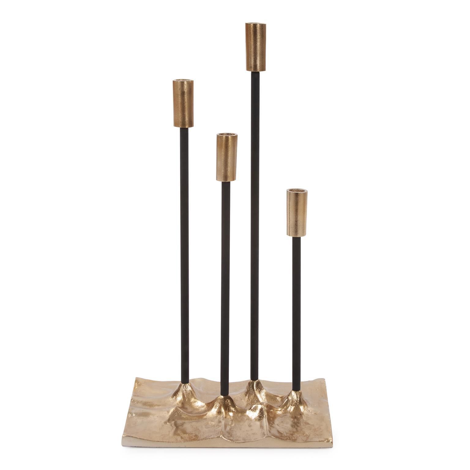 Modern Gold Aluminum Candelabra Candle Holder by Howard Elliott Collection