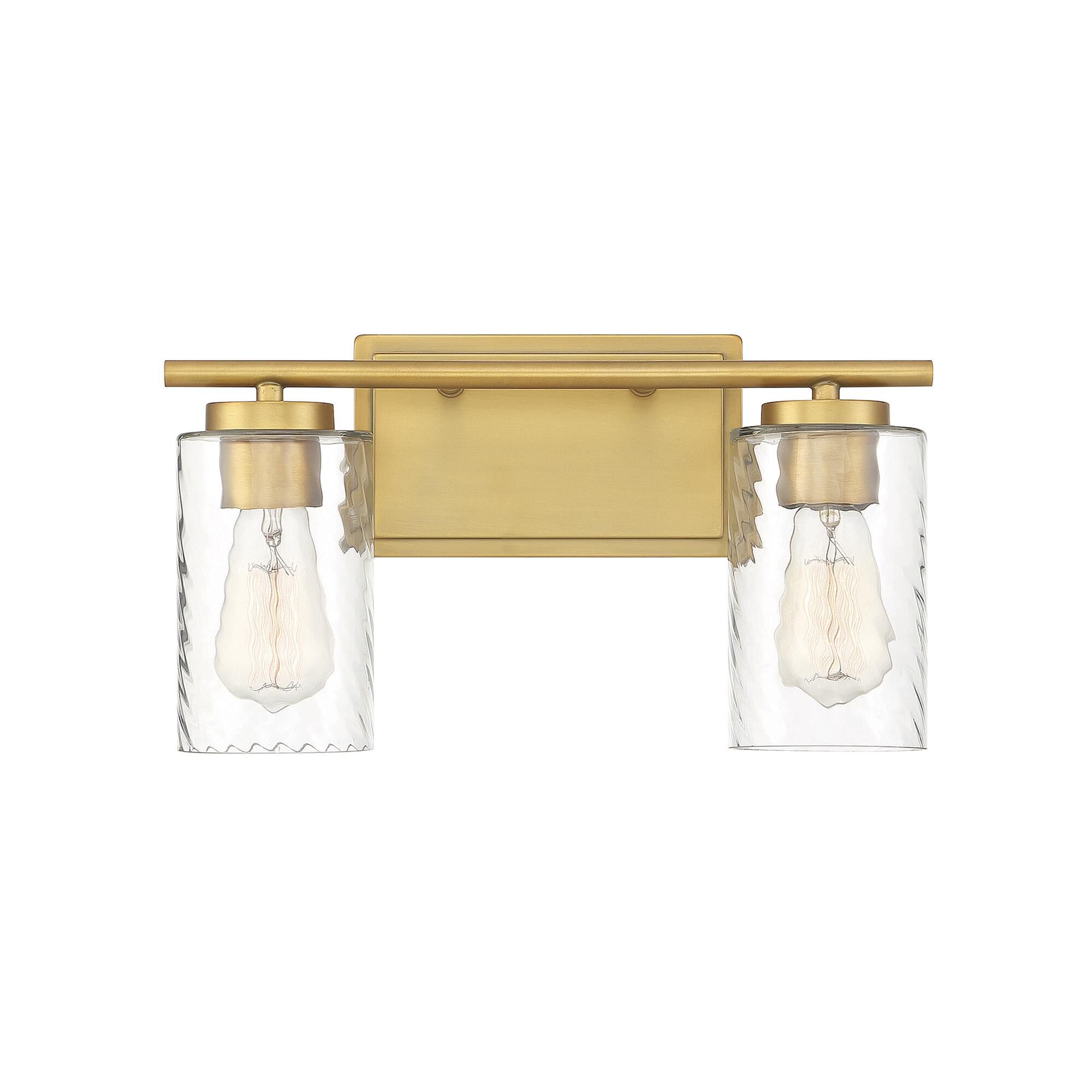 Shown in Natural Brass finish and Clear Swirl glass