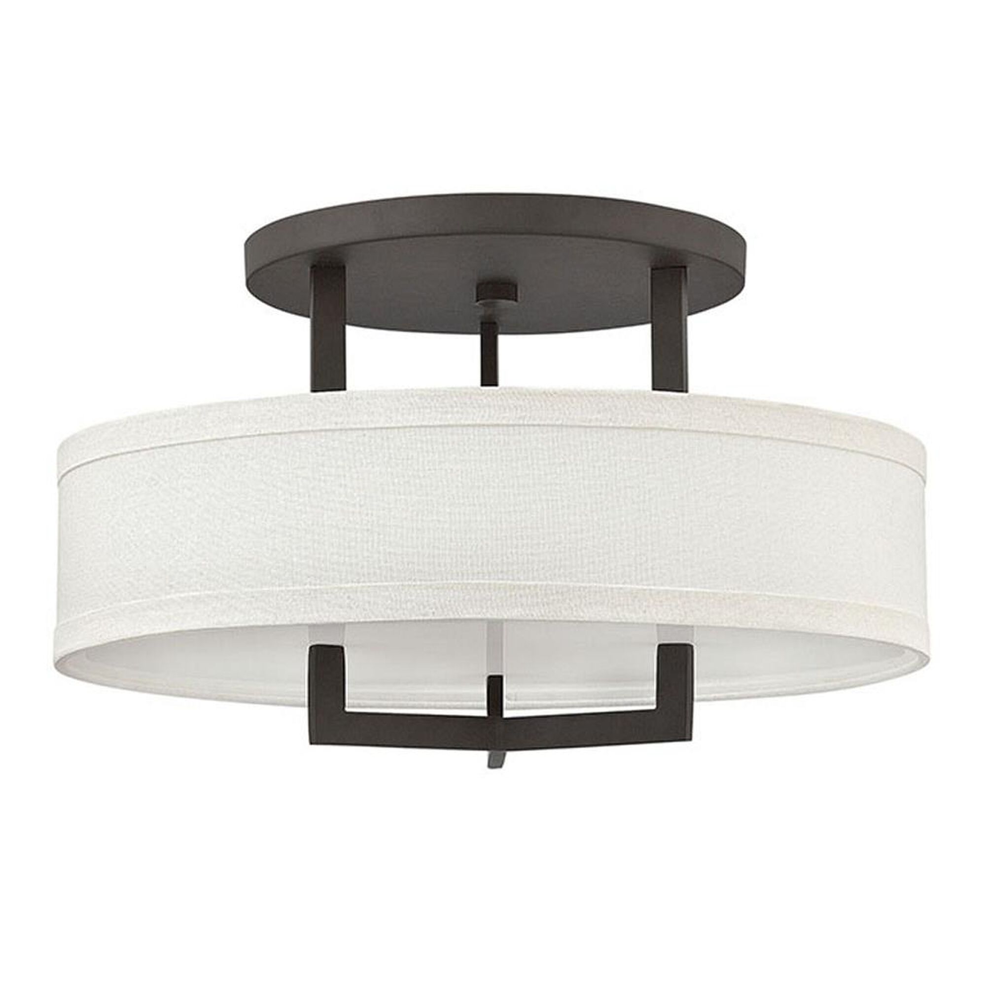 Shown in Buckeye Bronze finish and Off-White Linen Hardback shade