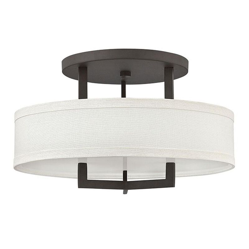 Hampton 20 Inch 3 Light Semi Flush Mount by Hinkley