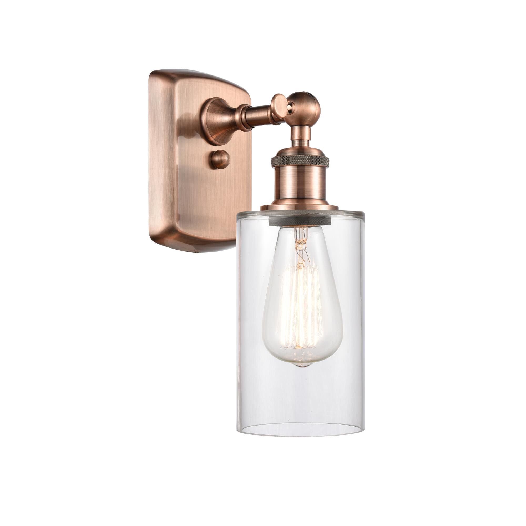 Shown in Antique Copper finish and Drum glass and Glass shade and Polished Chrome accent