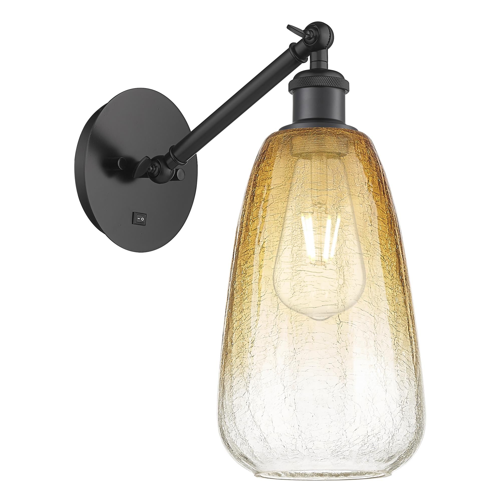 Shown in Matte Black finish and Amber glass