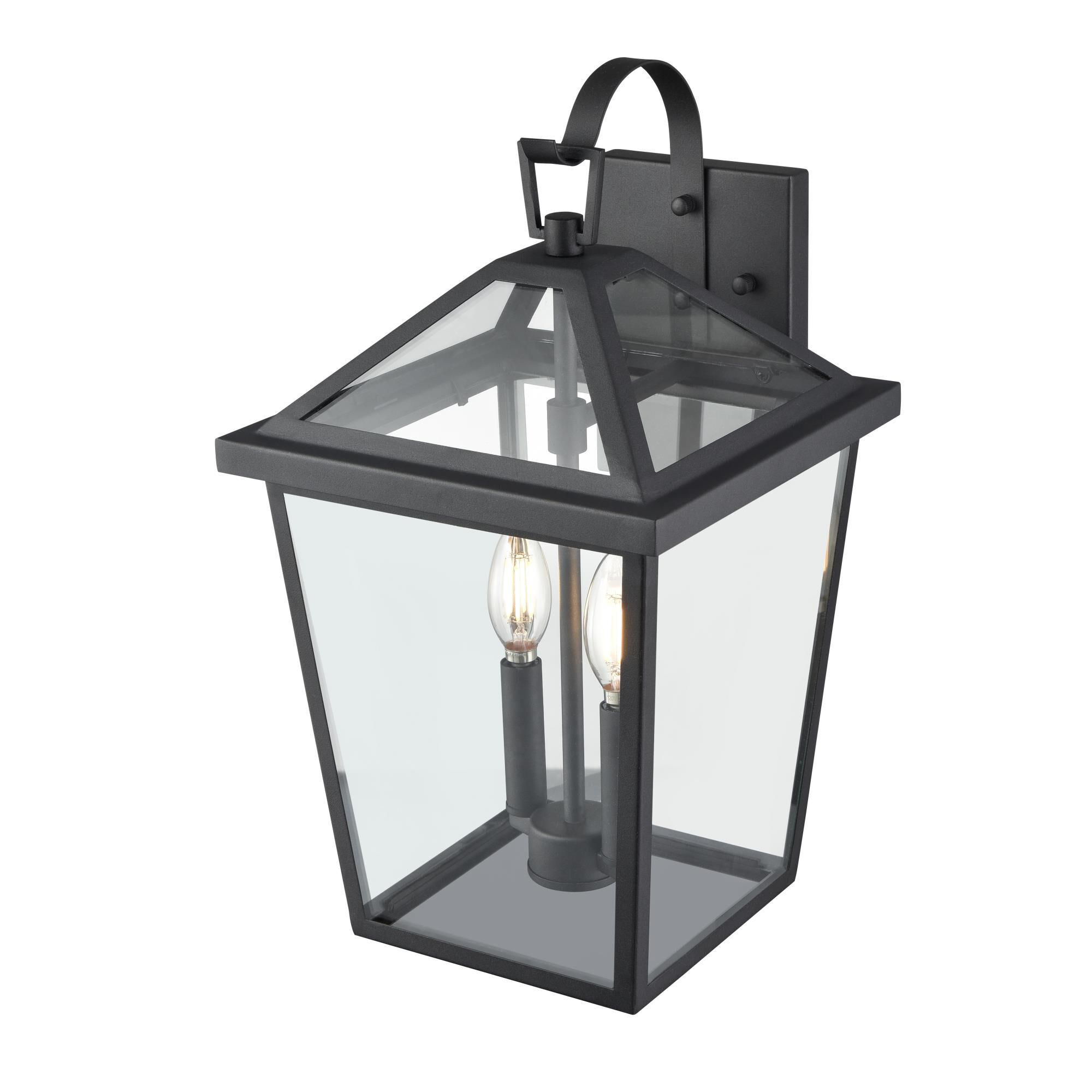 Shown in Textured Black finish and Clear glass