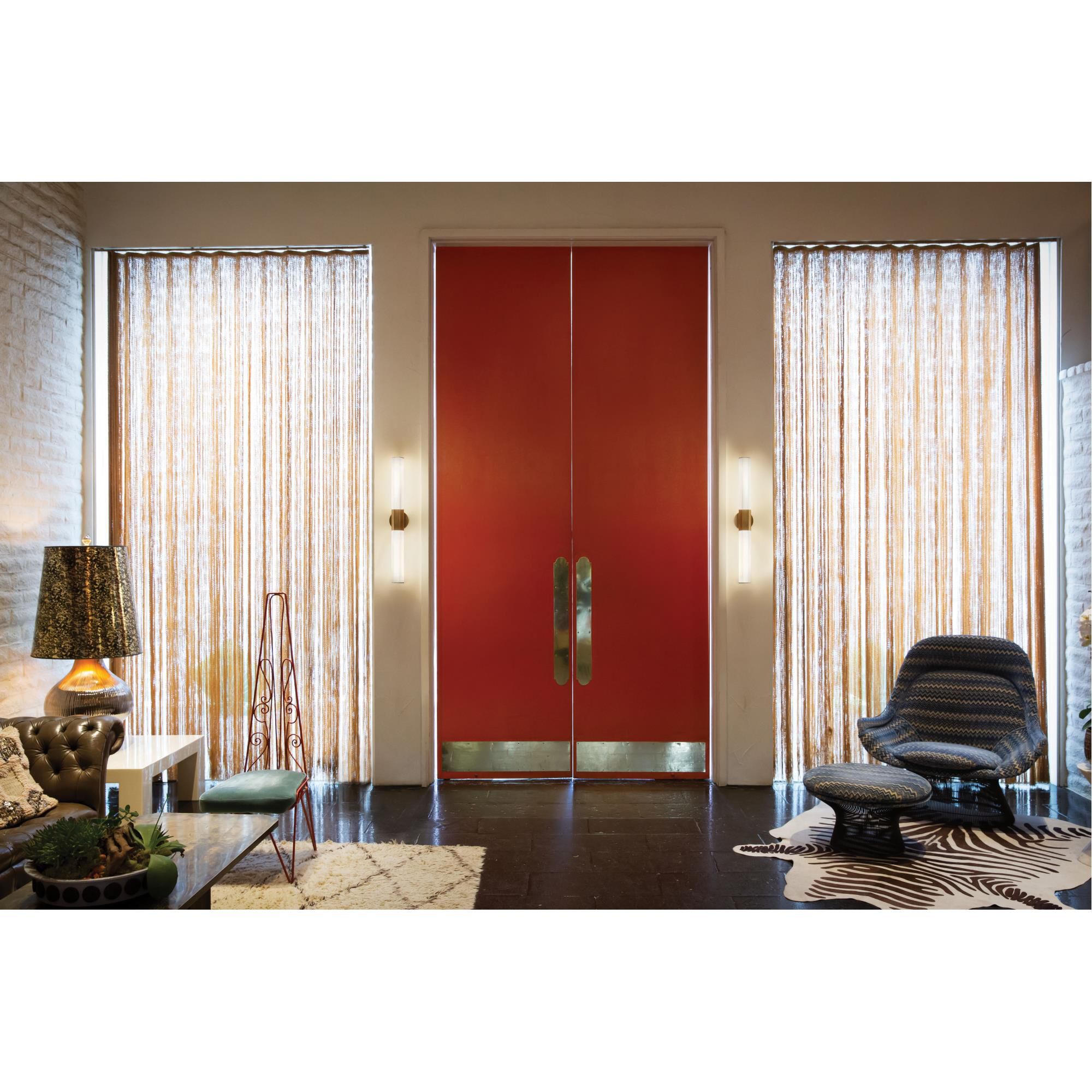 Shown in Heritage Brass finish and Etched glass