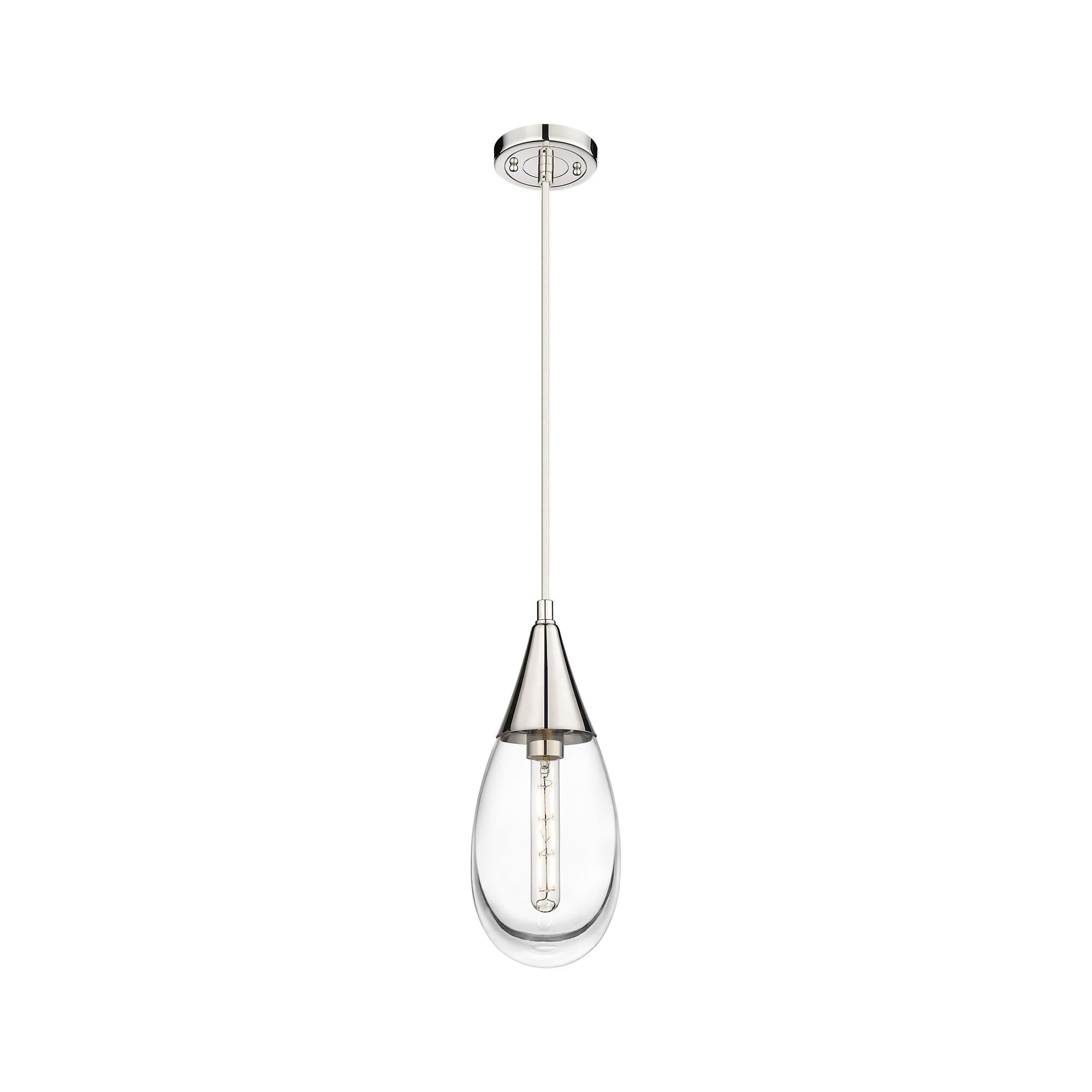 Shown in Polished Nickel finish and Clear glass and Clear Glass shade