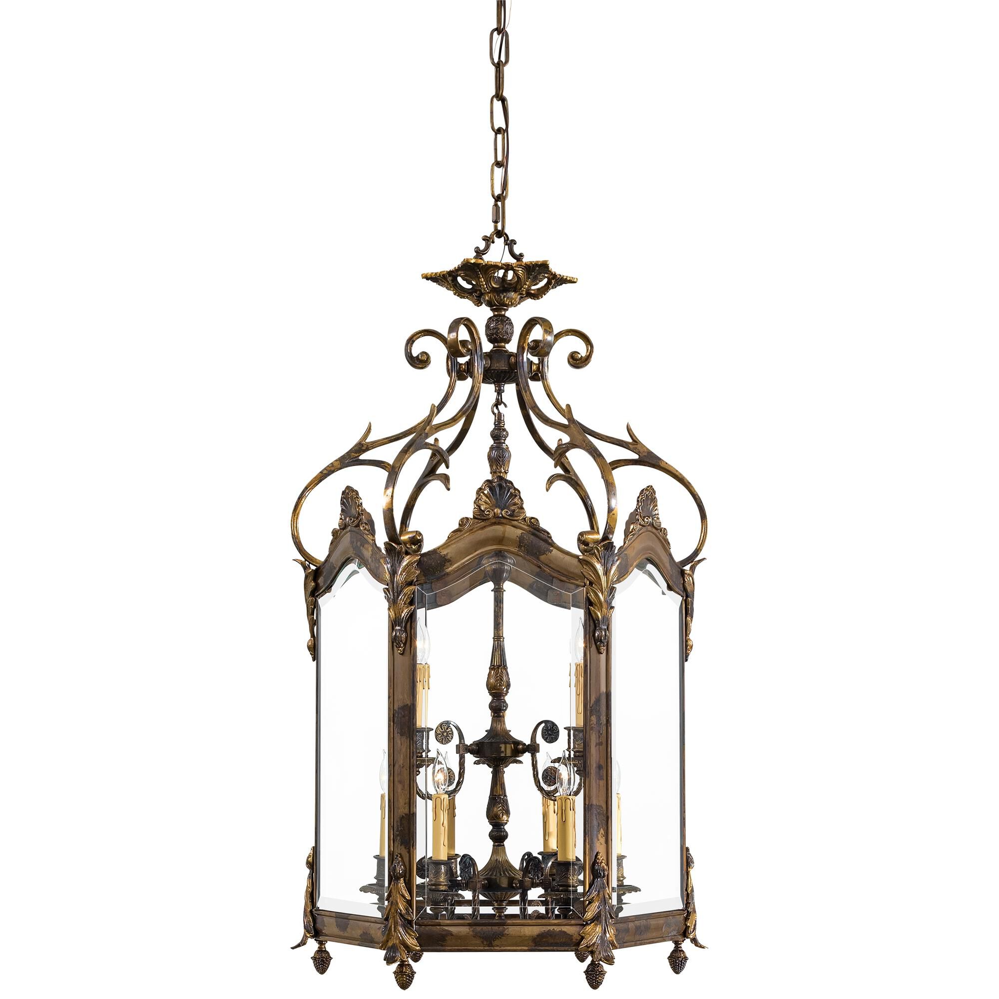 Shown in Oxide Brass finish and Clear Beveled glass