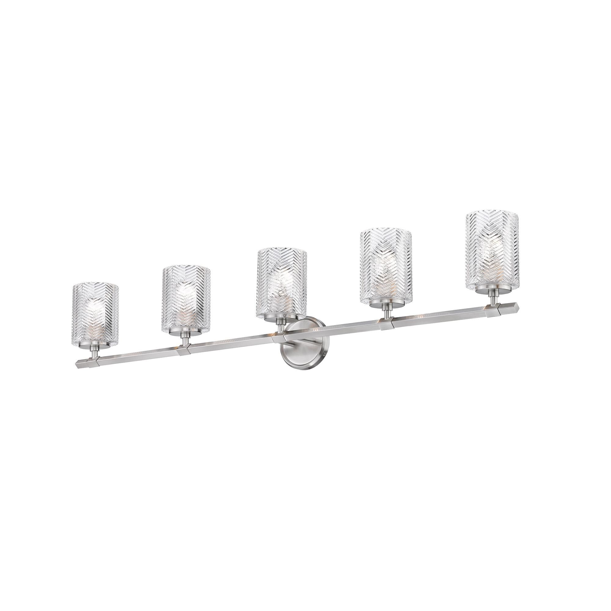 Shown in Brushed Nickel finish and Glass shade