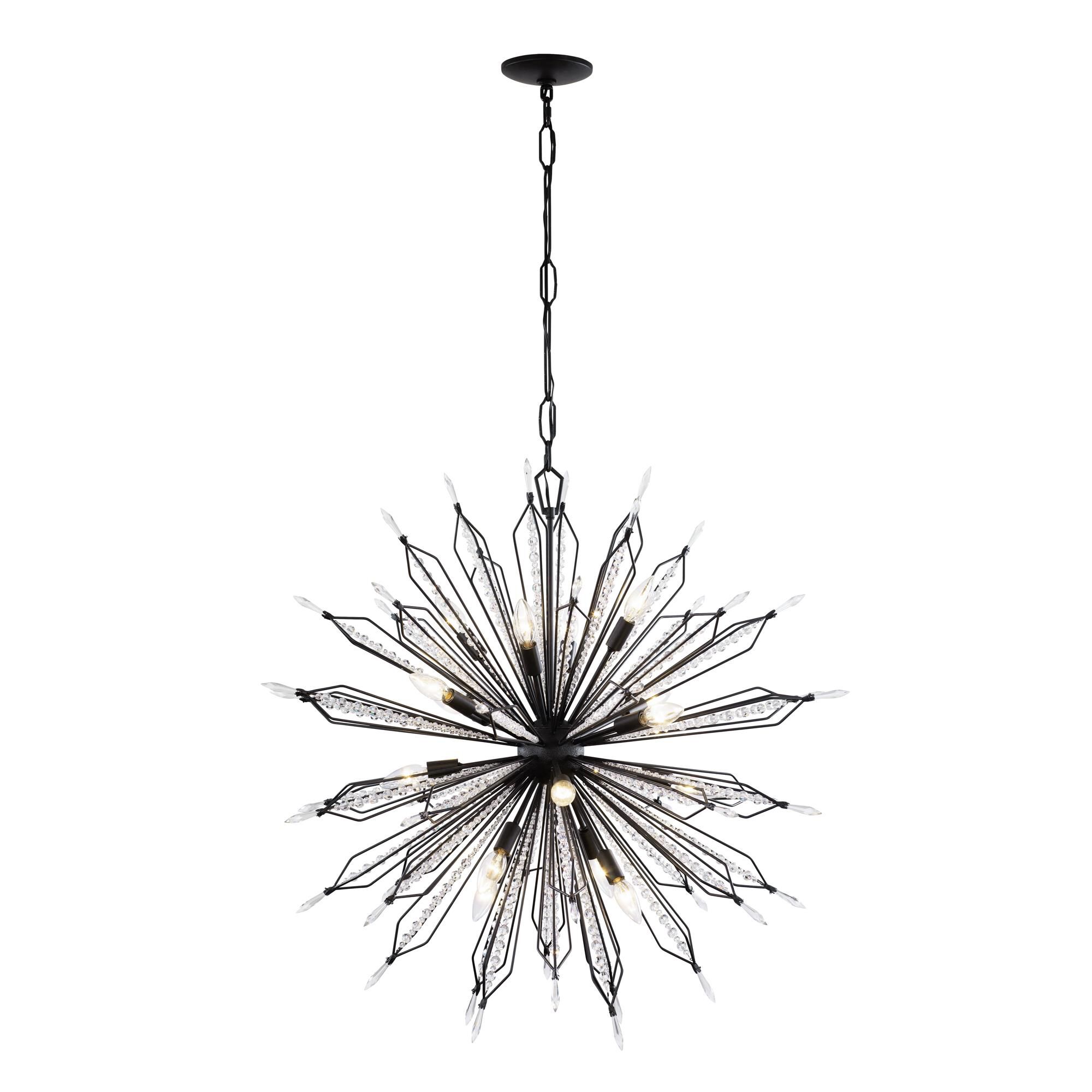 Shown in Carbon finish and Premium - Clear crystal