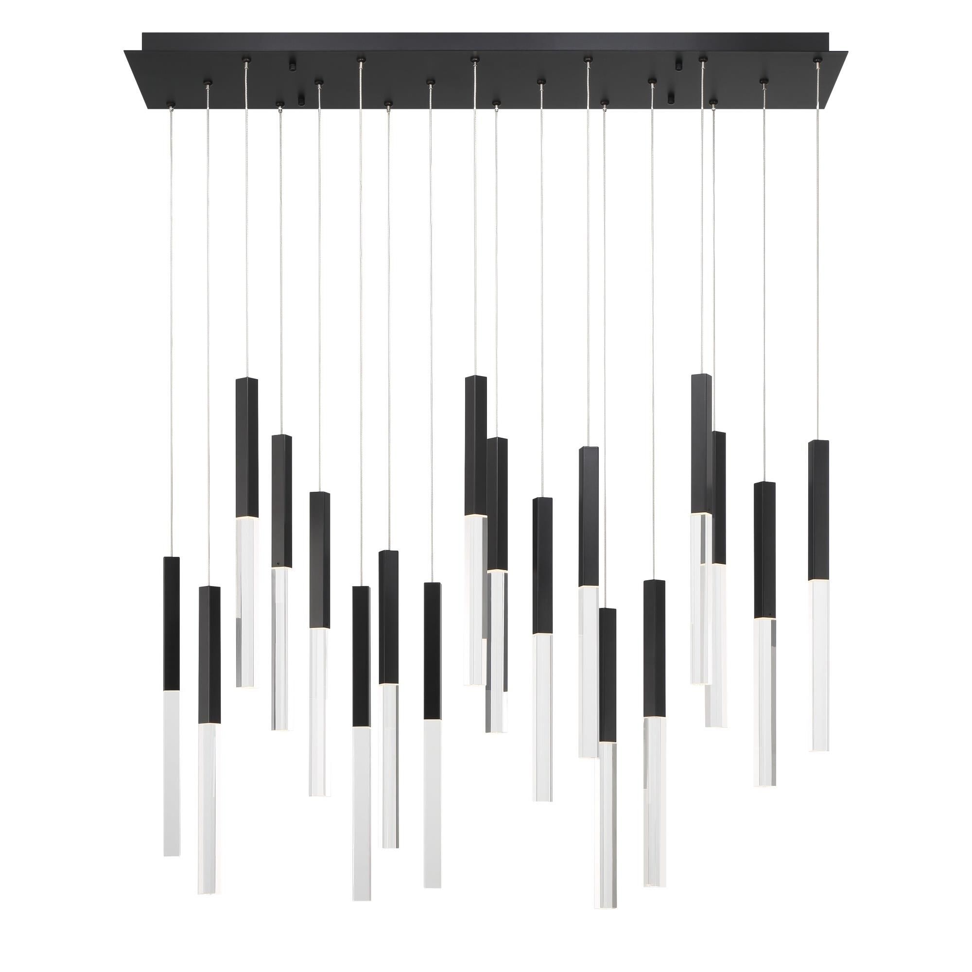 Shown in Black finish and Clear Crystal glass