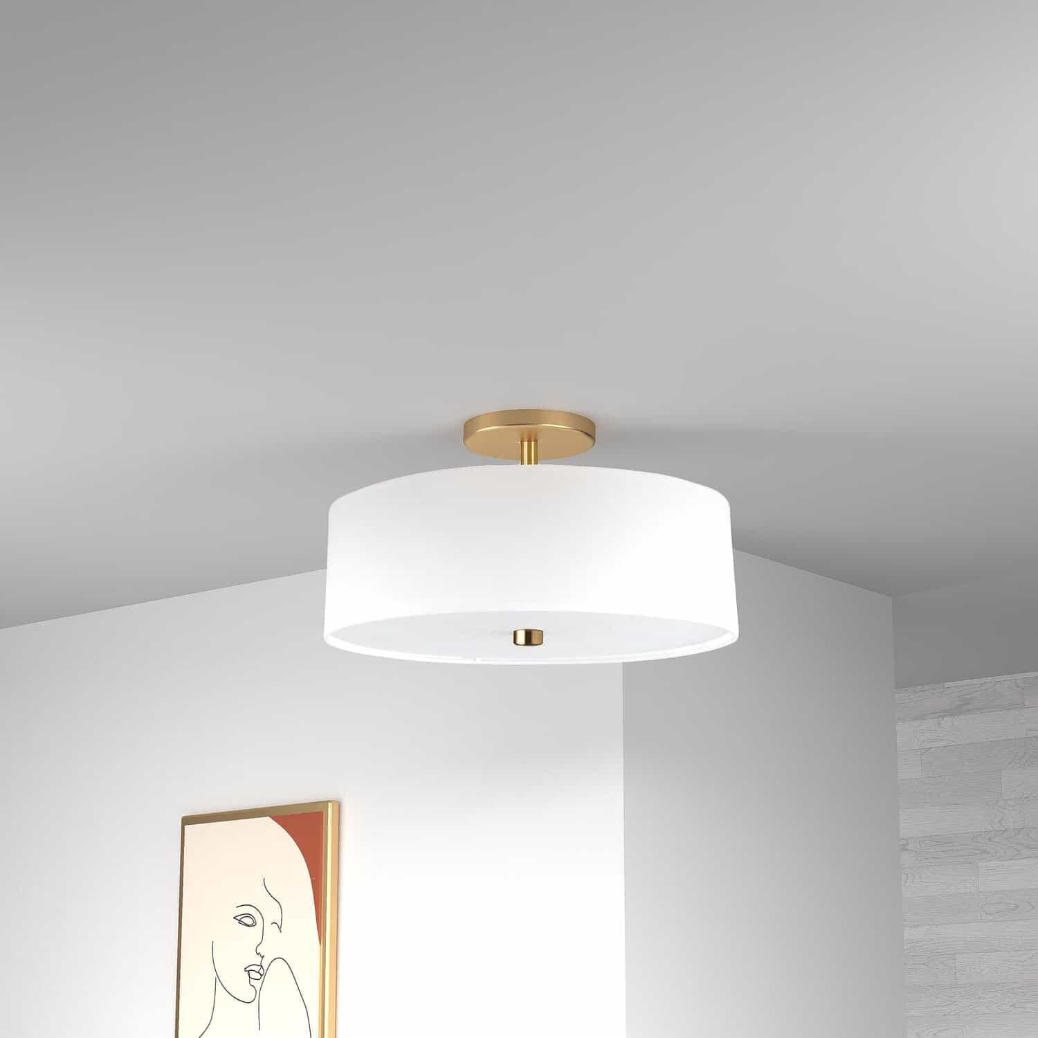 Everly 14 Inch 3 Light Semi Flush Mount by Dainolite