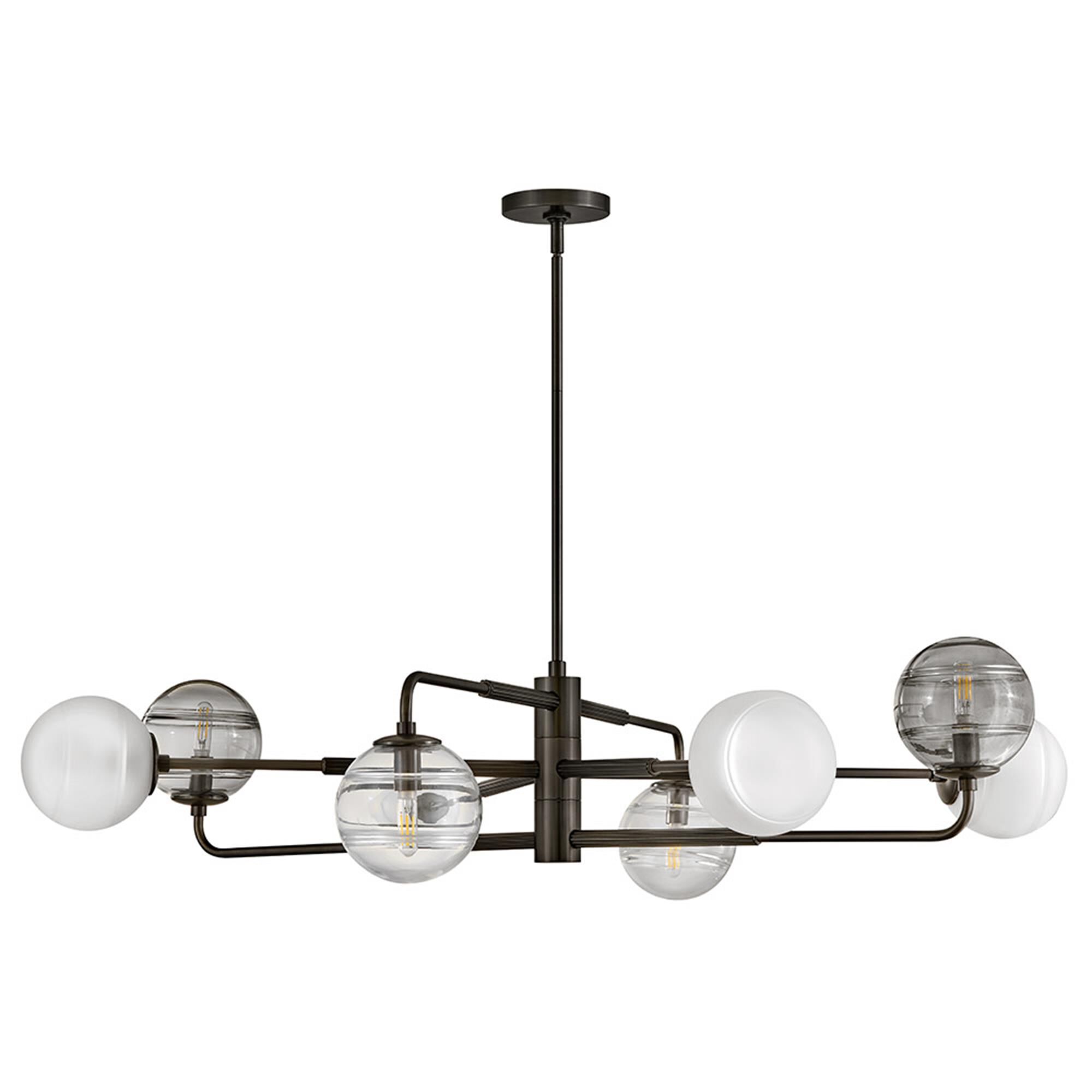 Shown in Black Oxide finish and Multi-Colored Swirl glass