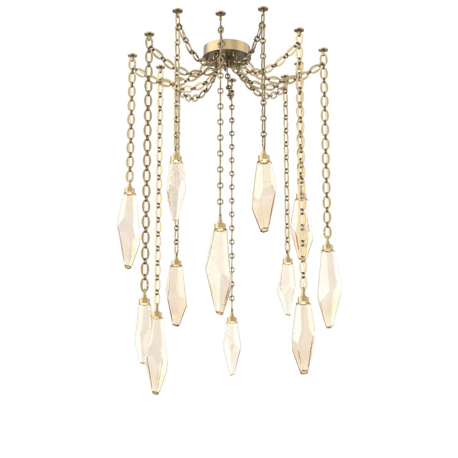 Levi Wilson Rock Crystal 14 Inch Multi Pendant Light by Hammerton Studio