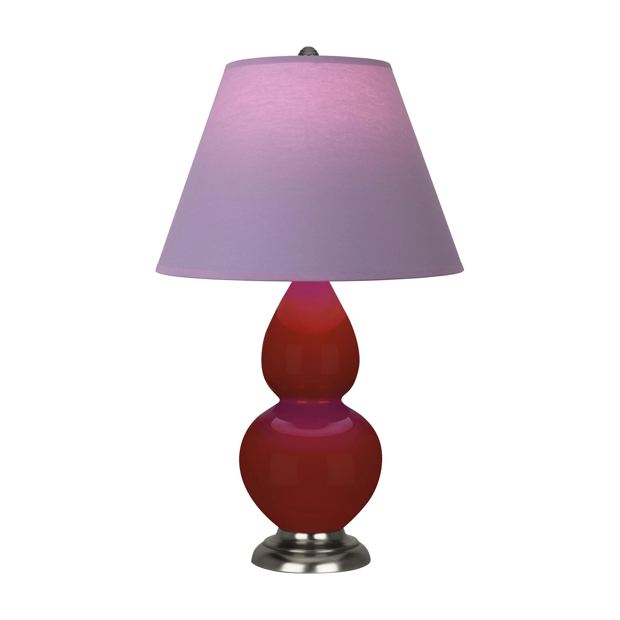 Shown in Oxblood finish and Lavender with Plum Lining shade and Antique Silver accent